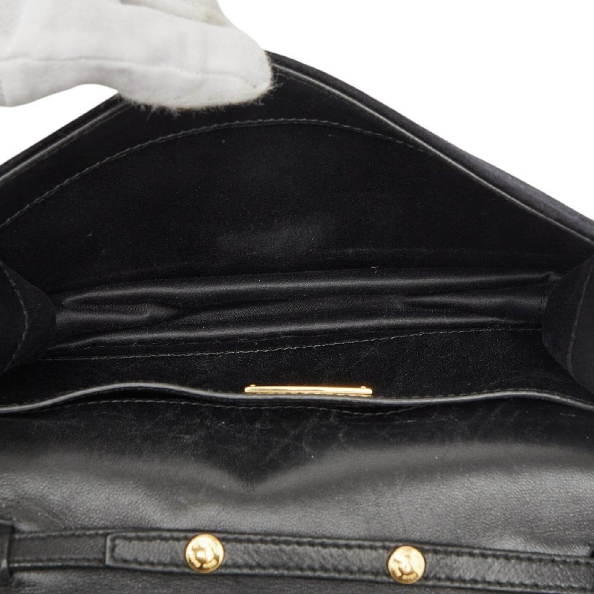 Miu Miu Matelasse Black Velvet Leather Shoulder Bag (Pre-Owned)