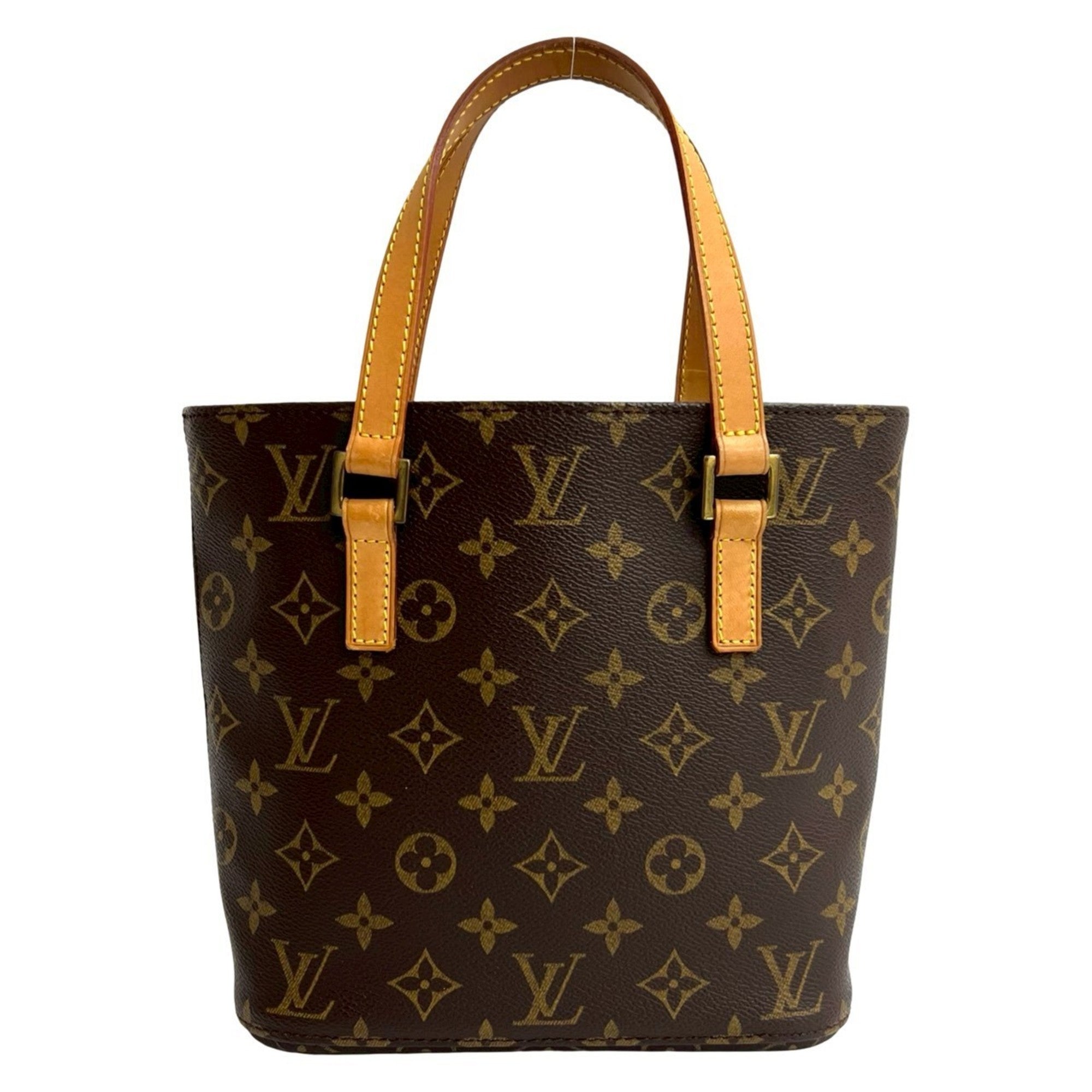 Louis Vuitton Brown Leather Pvc Handbag Tote Bag (Pre-Owned)