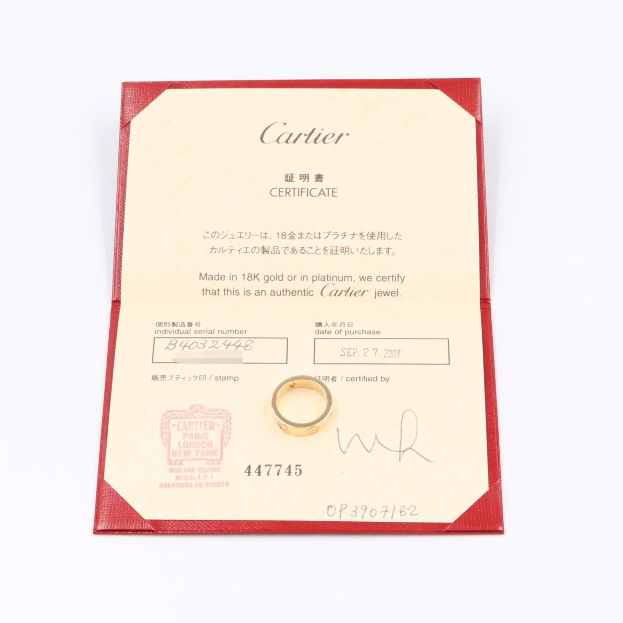 Cartier Gold Clear Yellow Gold (18K) Band Ring (Pre-Owned)