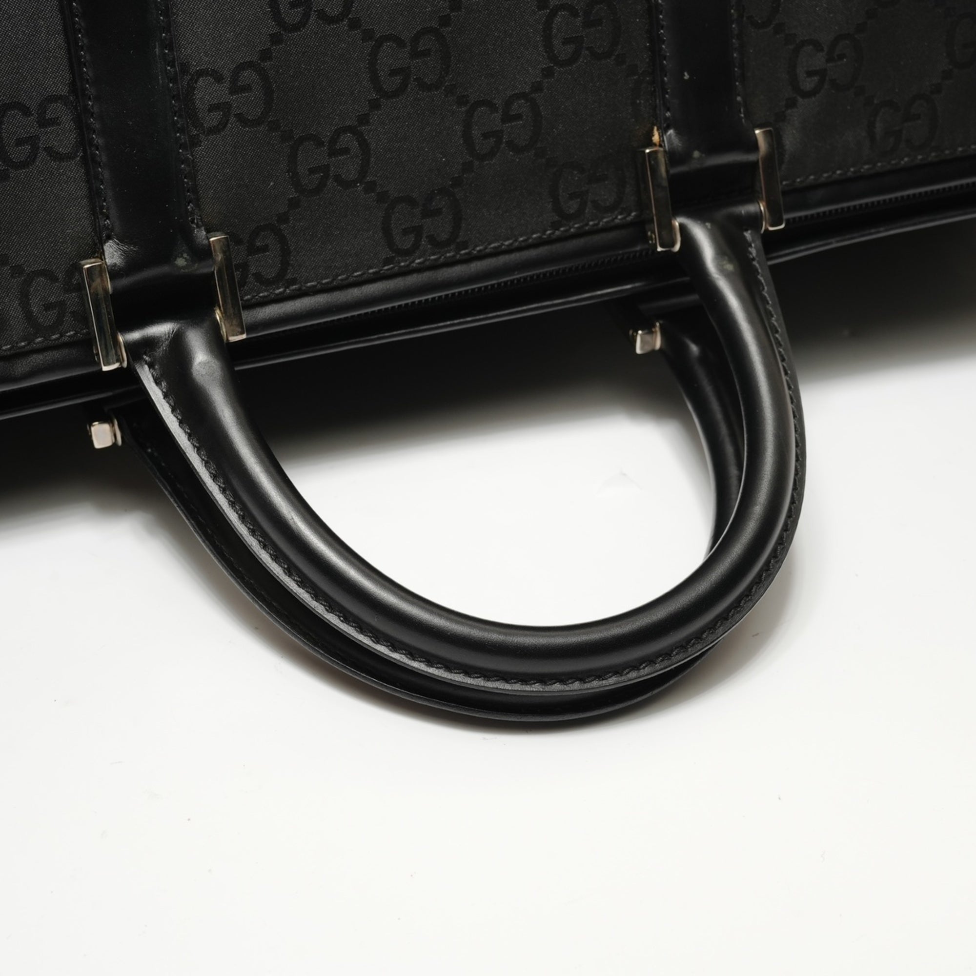 Gucci Gg Canvas Black Gg Canvas Boston Bag (Pre-Owned)