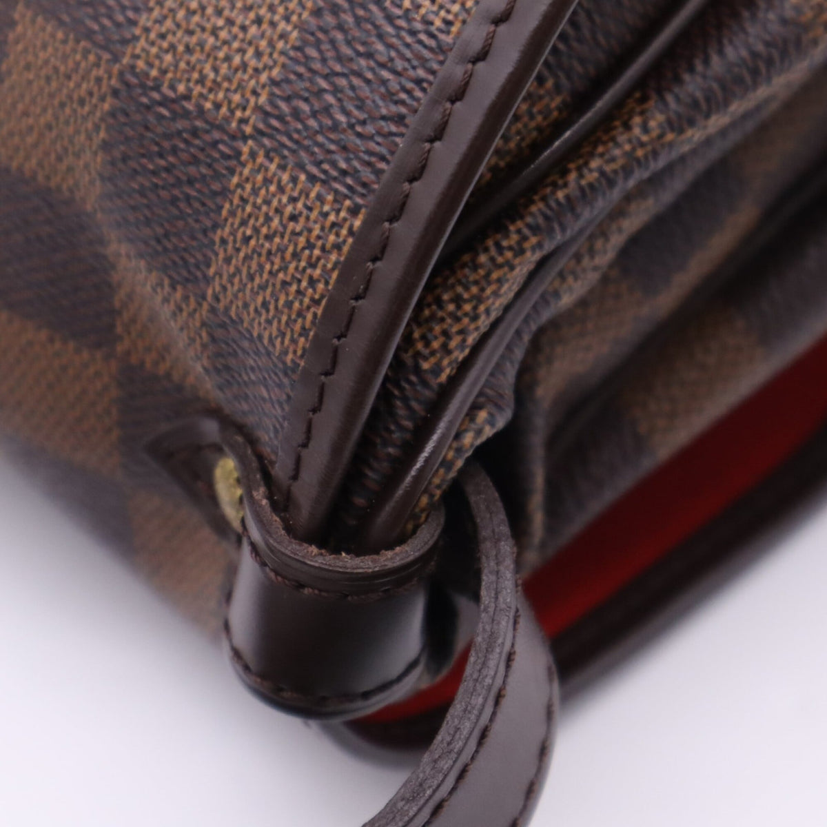 Louis Vuitton Beige Brown Coated Canvas Leather Shoulder Bag (Pre-Owned)