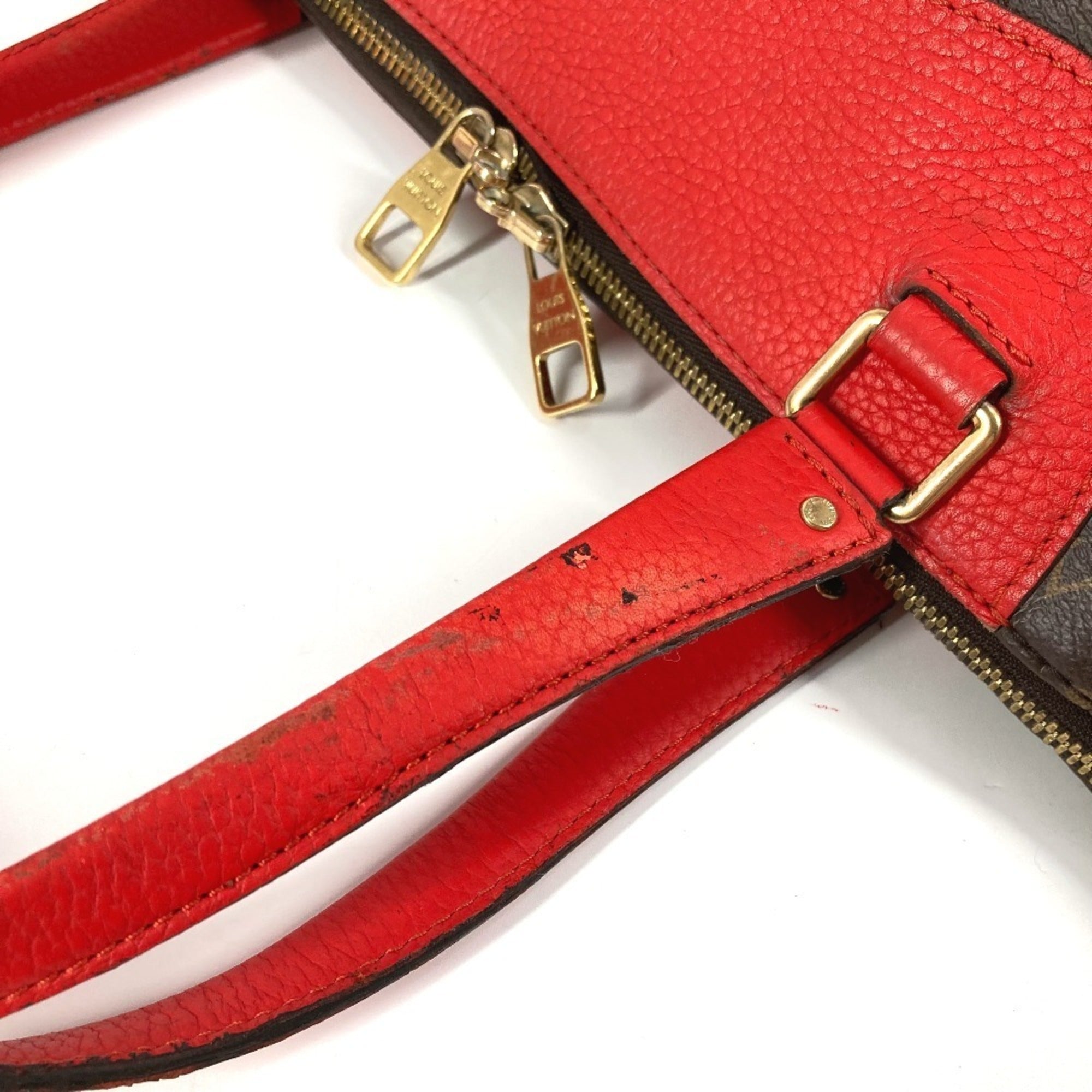 Louis Vuitton Brown Red Color Monogram Shoulder Bag (Pre-Owned)