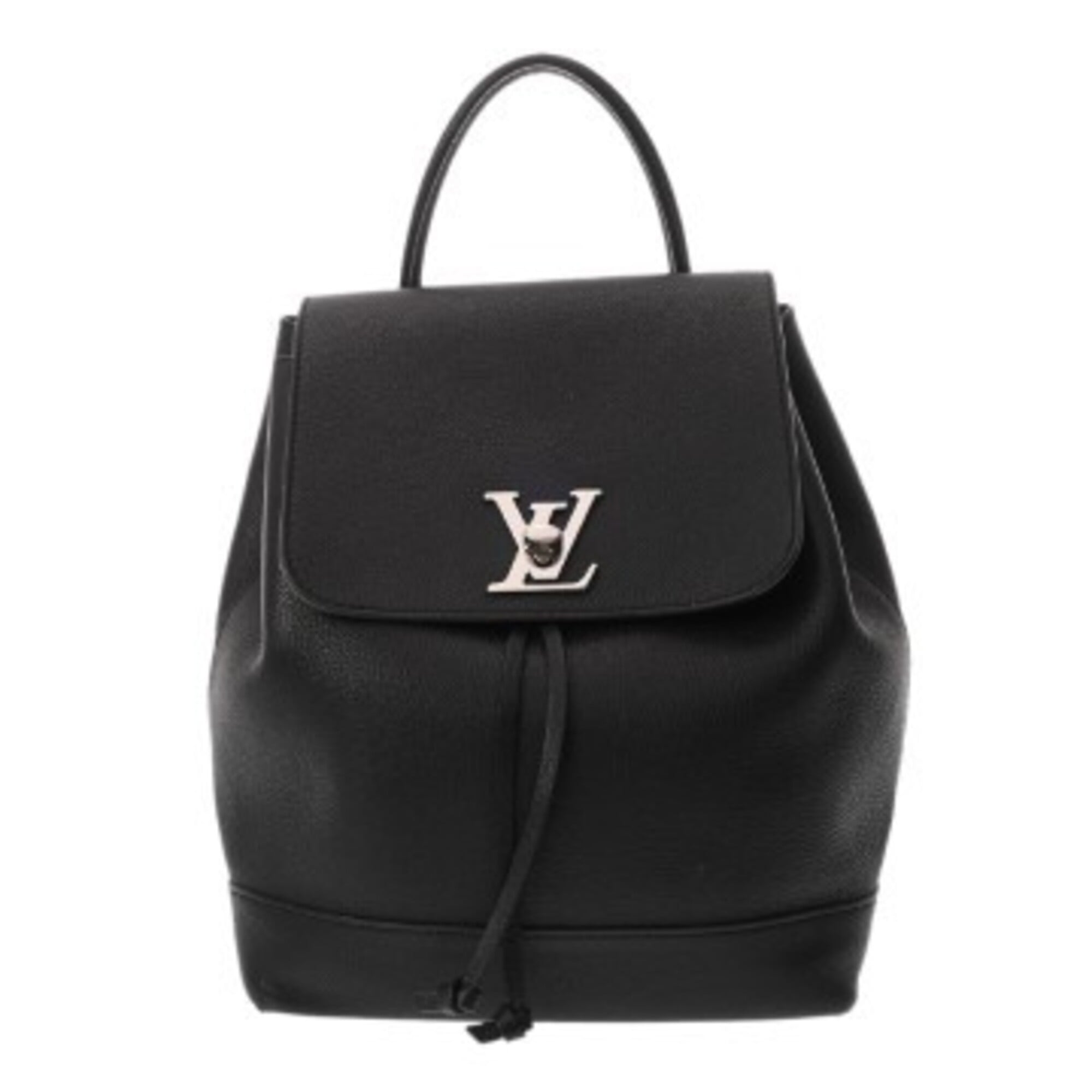Louis Vuitton Noir Leather Backpack (Pre-Owned)