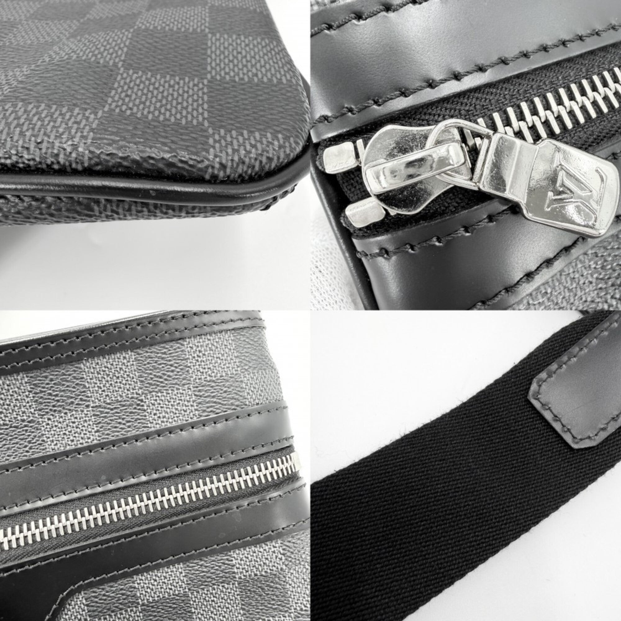 Louis Vuitton Black Damier Graphite Damier Graphite Shoulder Bag (Pre-Owned)