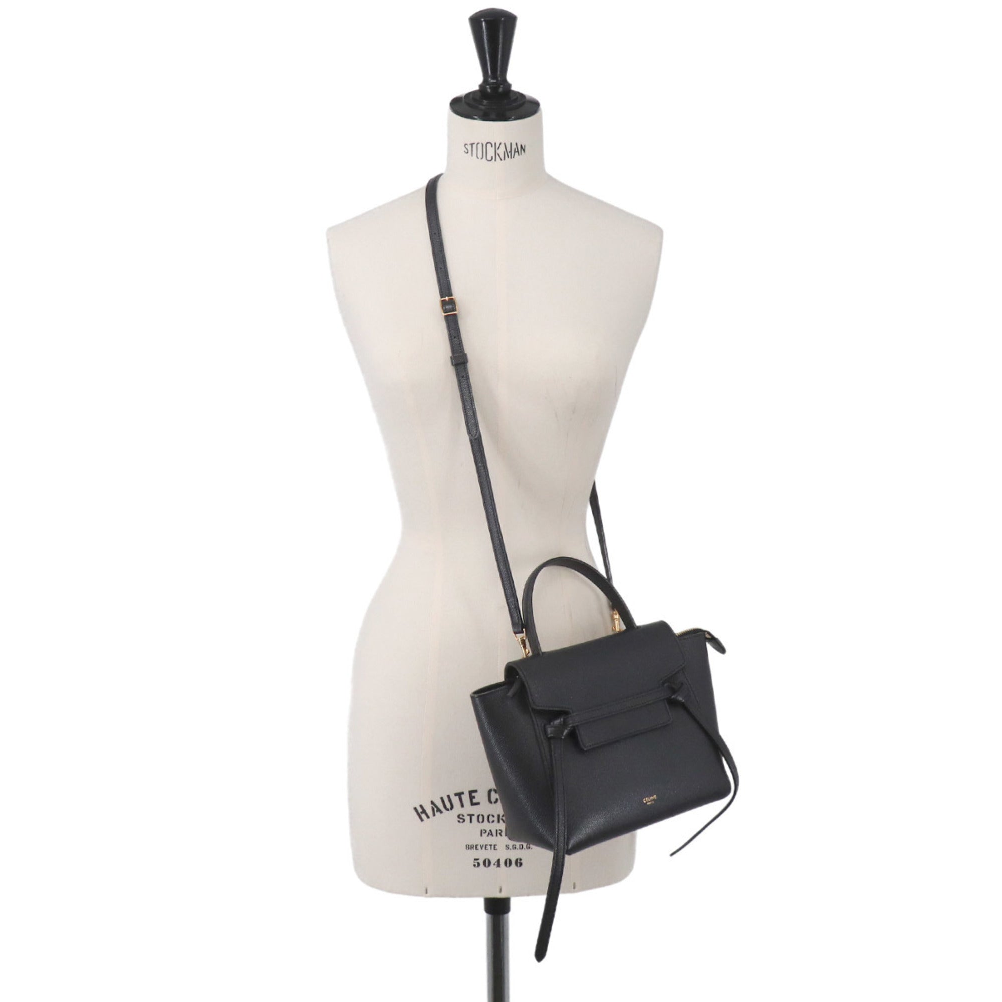 Celine Black Leather Fanny Pack Handbag (Pre-Owned)