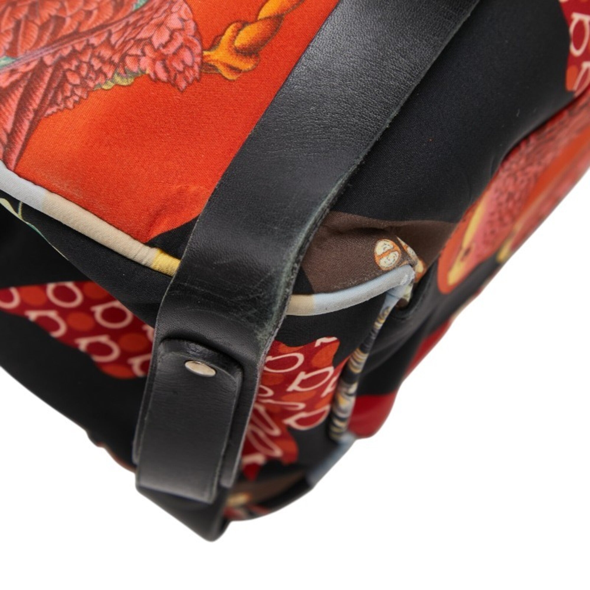 Salvatore Ferragamo Black Multi-Color Nylon Leather Handbag (Pre-Owned)