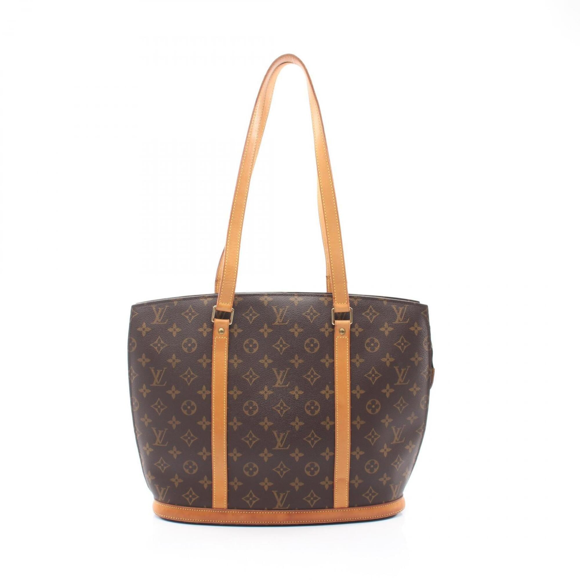 Louis Vuitton Brown Coated Canvas Leather Handbag Shoulder Bag (Pre-Owned)