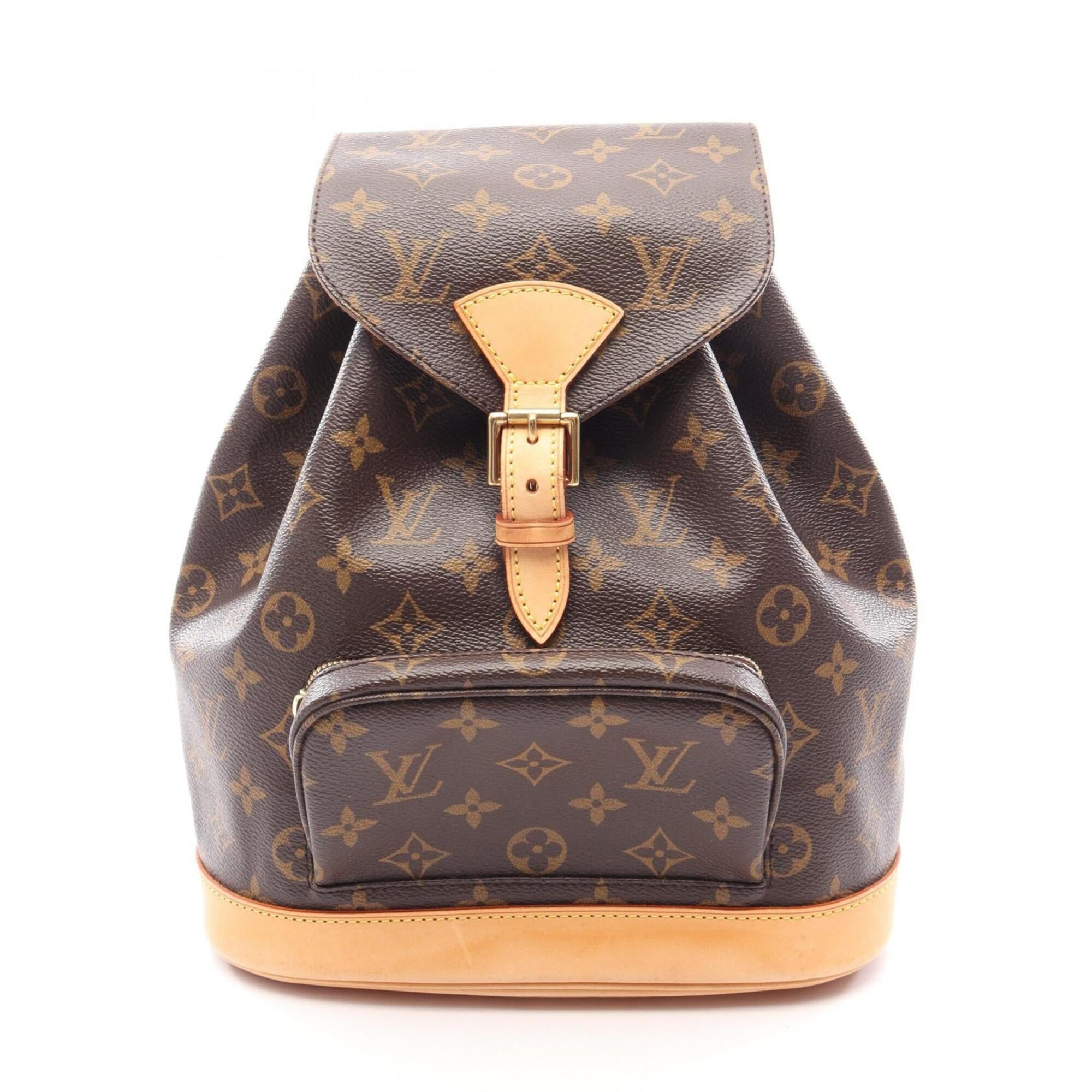 Louis Vuitton Brown Monogram Coated Canvas Leather Backpack (Pre-Owned)