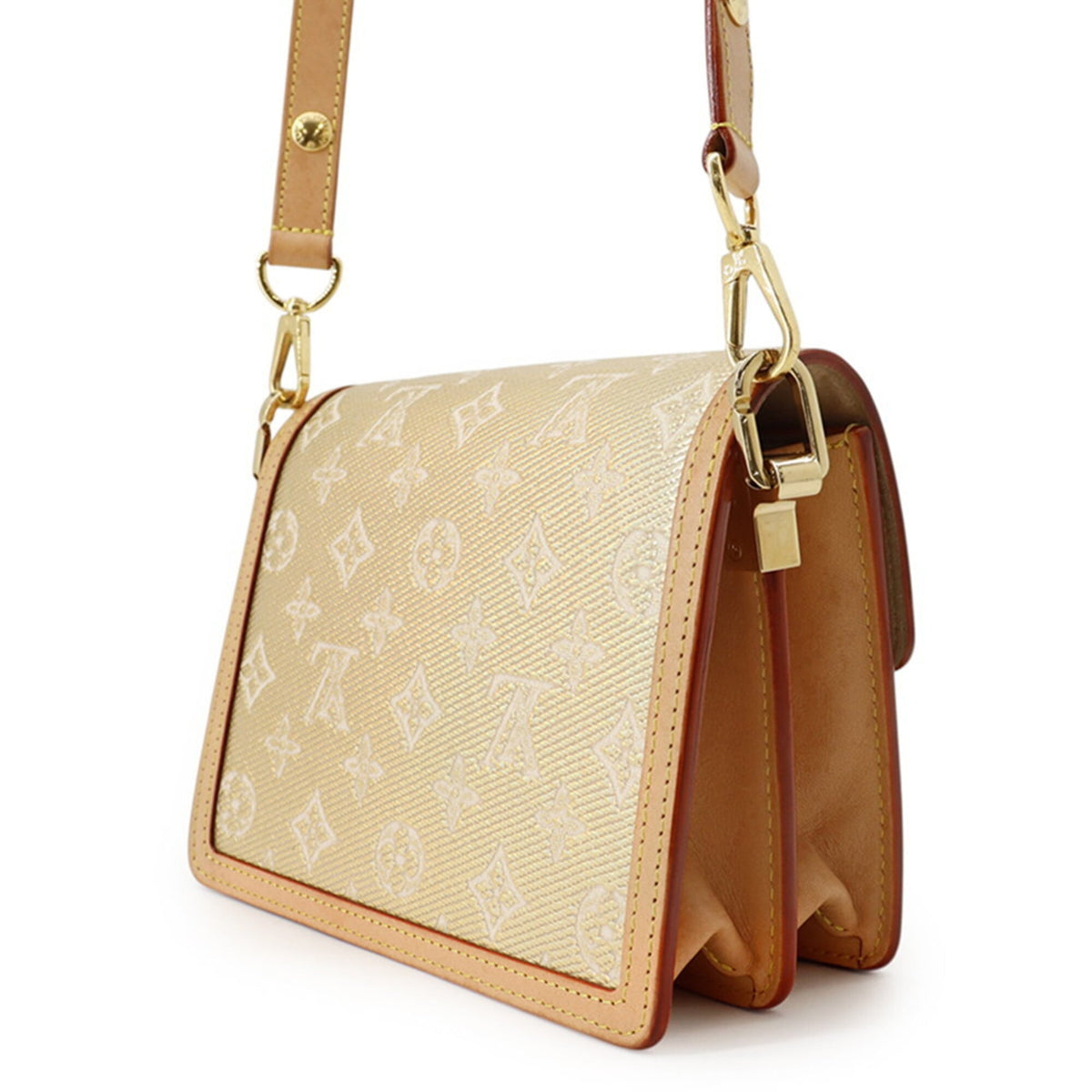 Louis Vuitton Monogram Gold Brown Handbag Shoulder Bag (Pre-Owned)