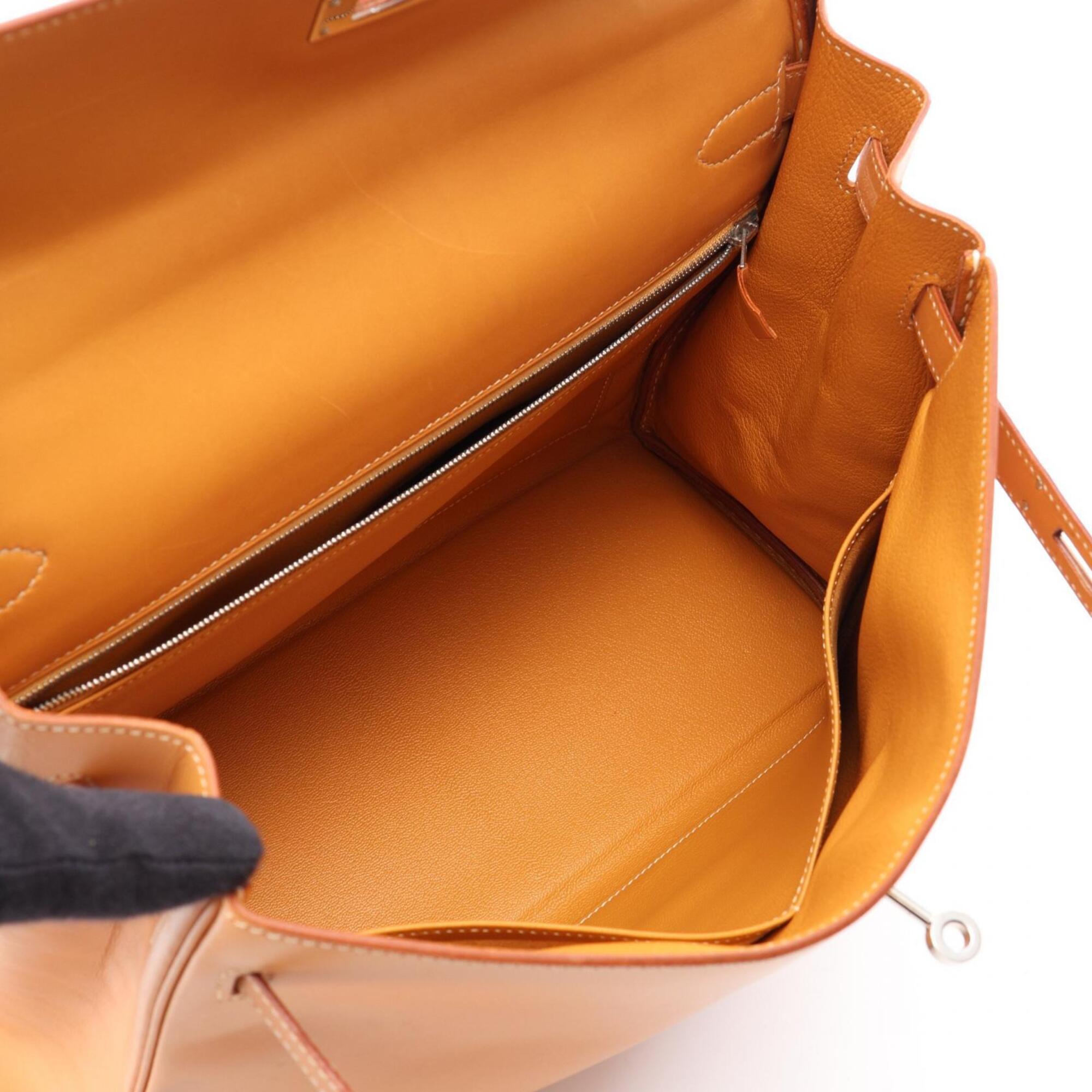 Hermes Brown Natural Chamonix Leather Leather Handbag (Pre-Owned)