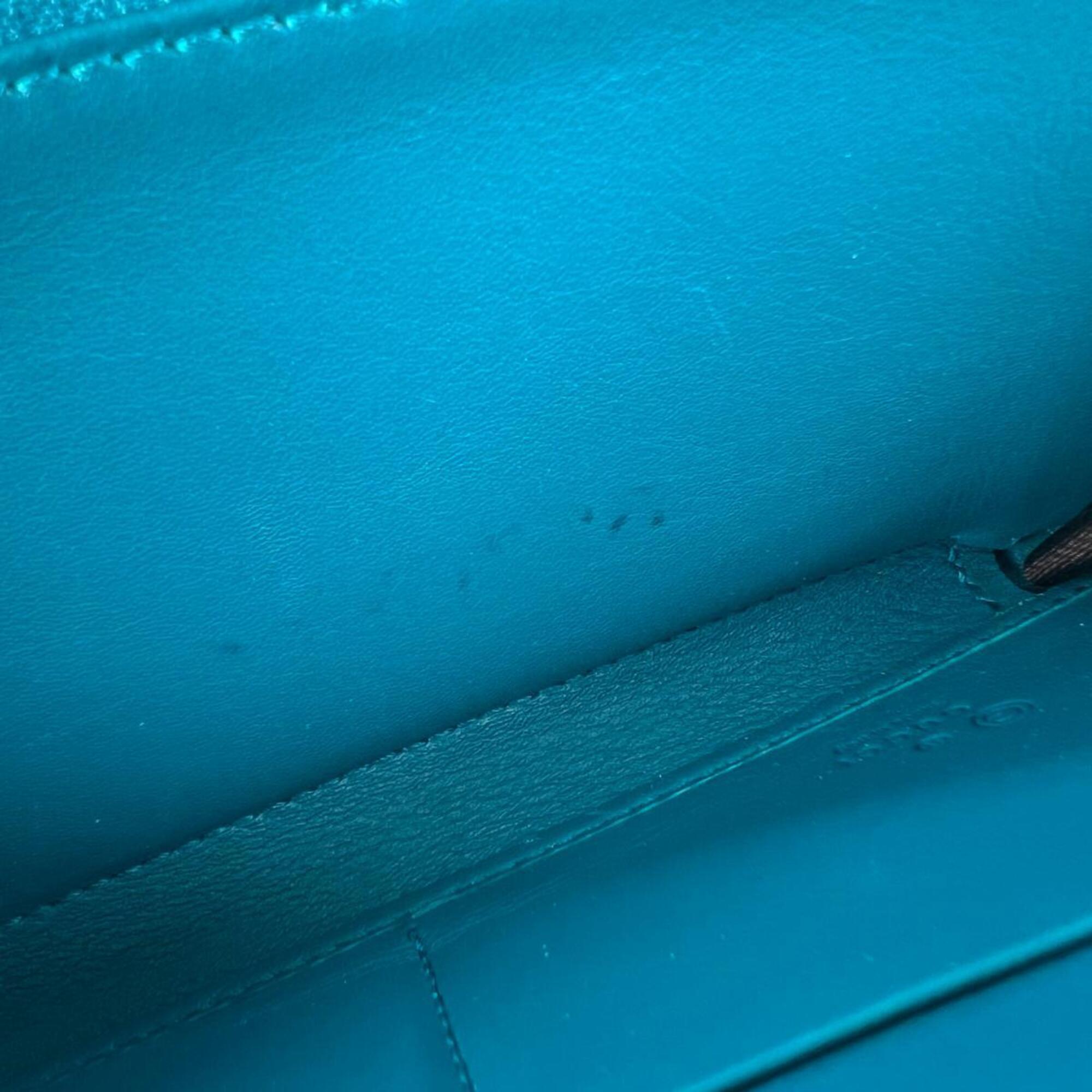 Gucci Microguccissima Blue Leather Long Wallet (Bi-Fold) (Pre-Owned)