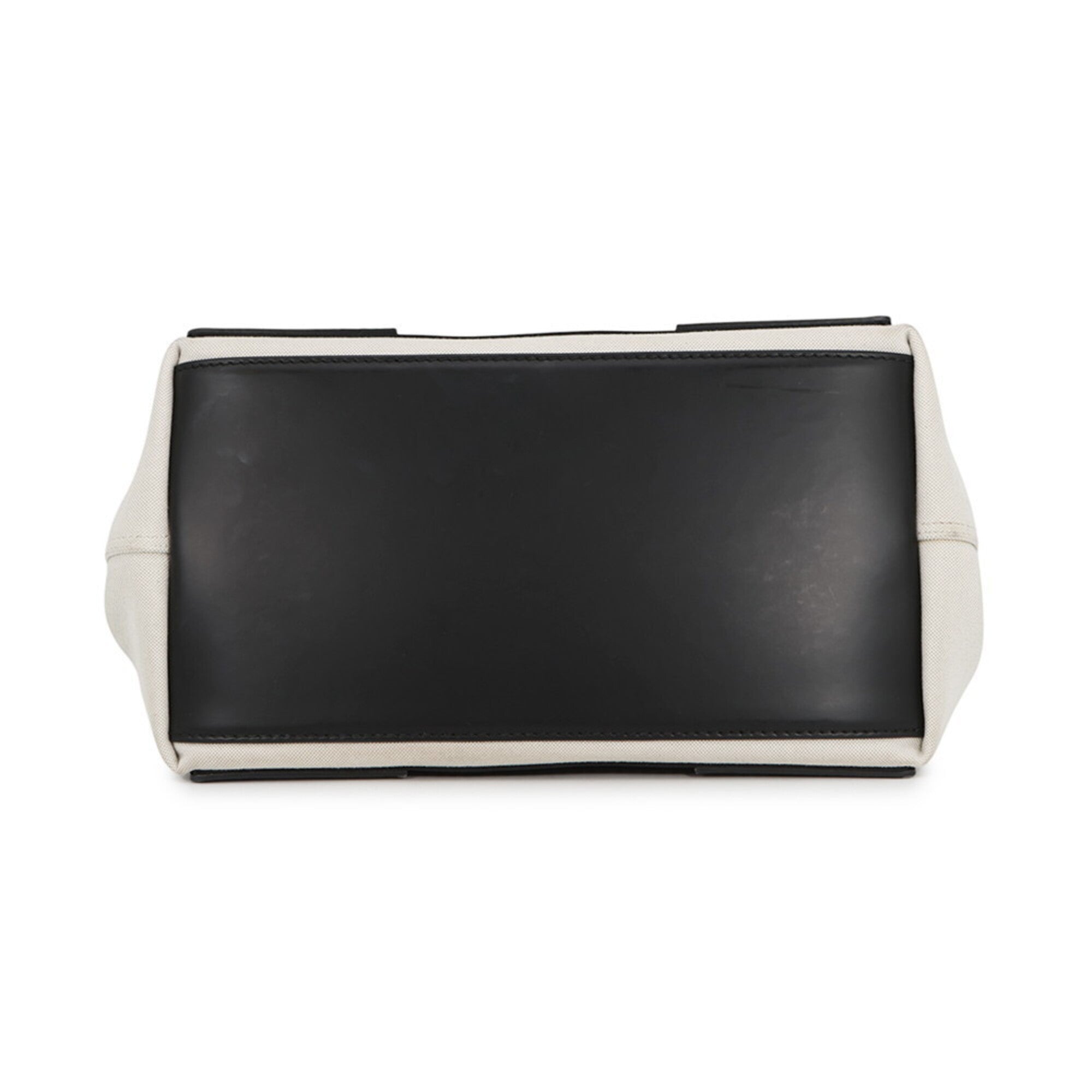 Balenciaga Black White Canvas Leather Handbag Pouch Tote Bag (Pre-Owned)