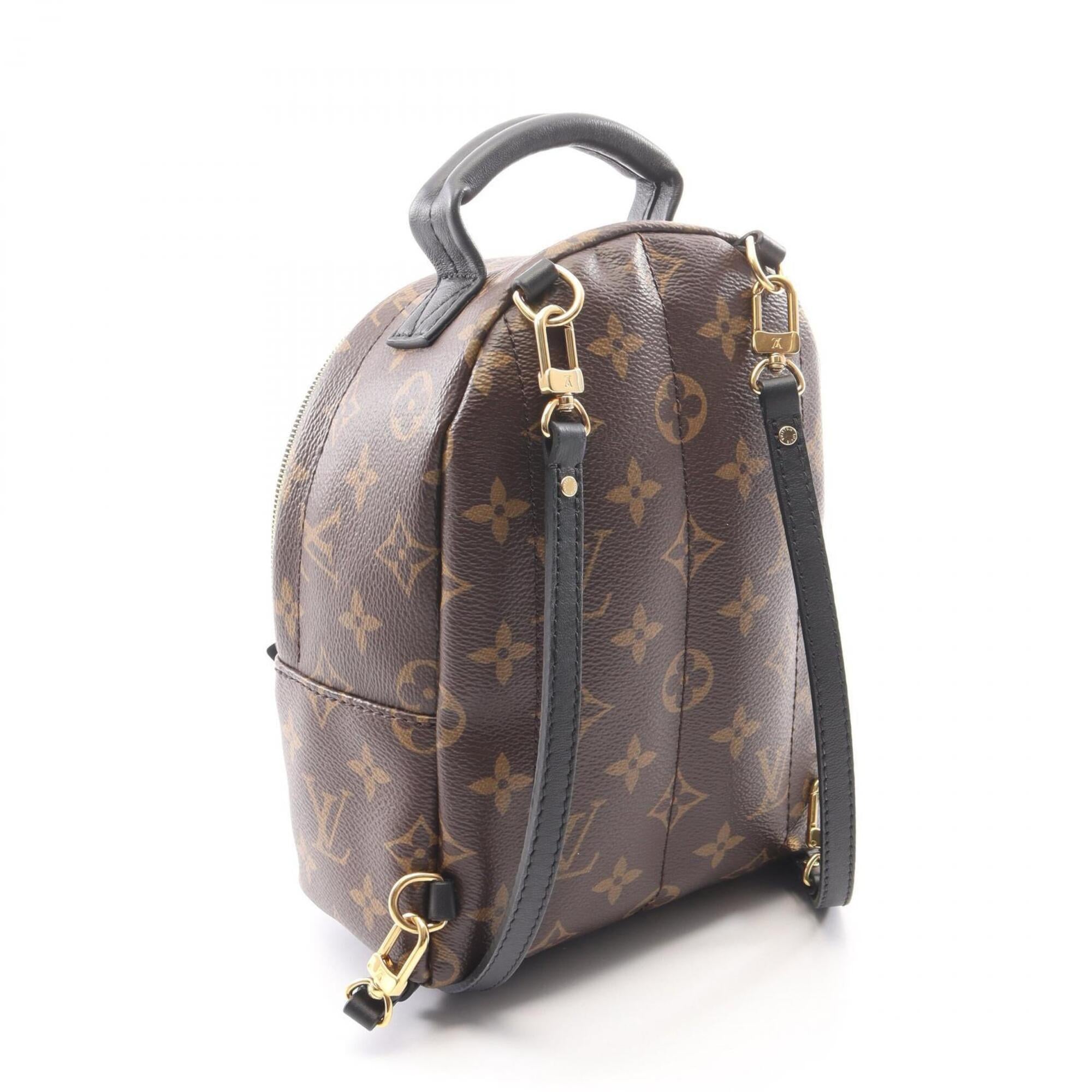 Louis Vuitton Black Brown Monogram Coated Canvas Leather Backpack (Pre-Owned)