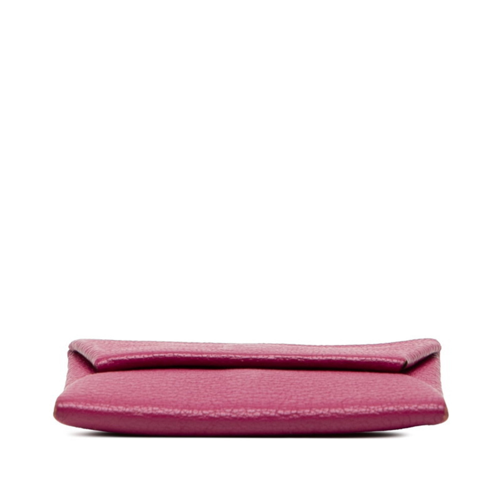 Hermes Rose Purple Chevre Leather Coin Purse/Coin Case (Pre-Owned)