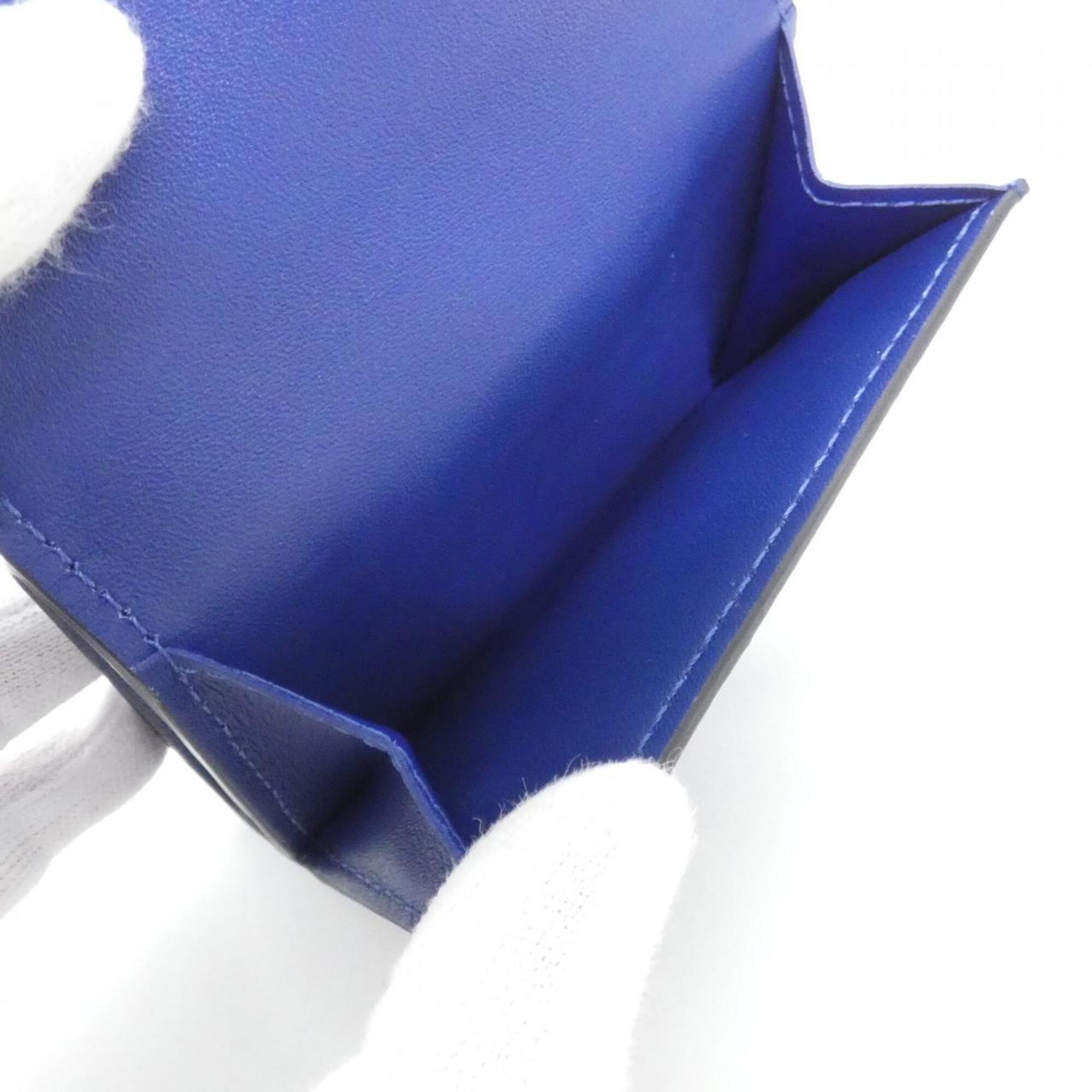 Louis Vuitton Blue Cobalt Coated Canvas Leather Card Wallet (Pre-Owned)