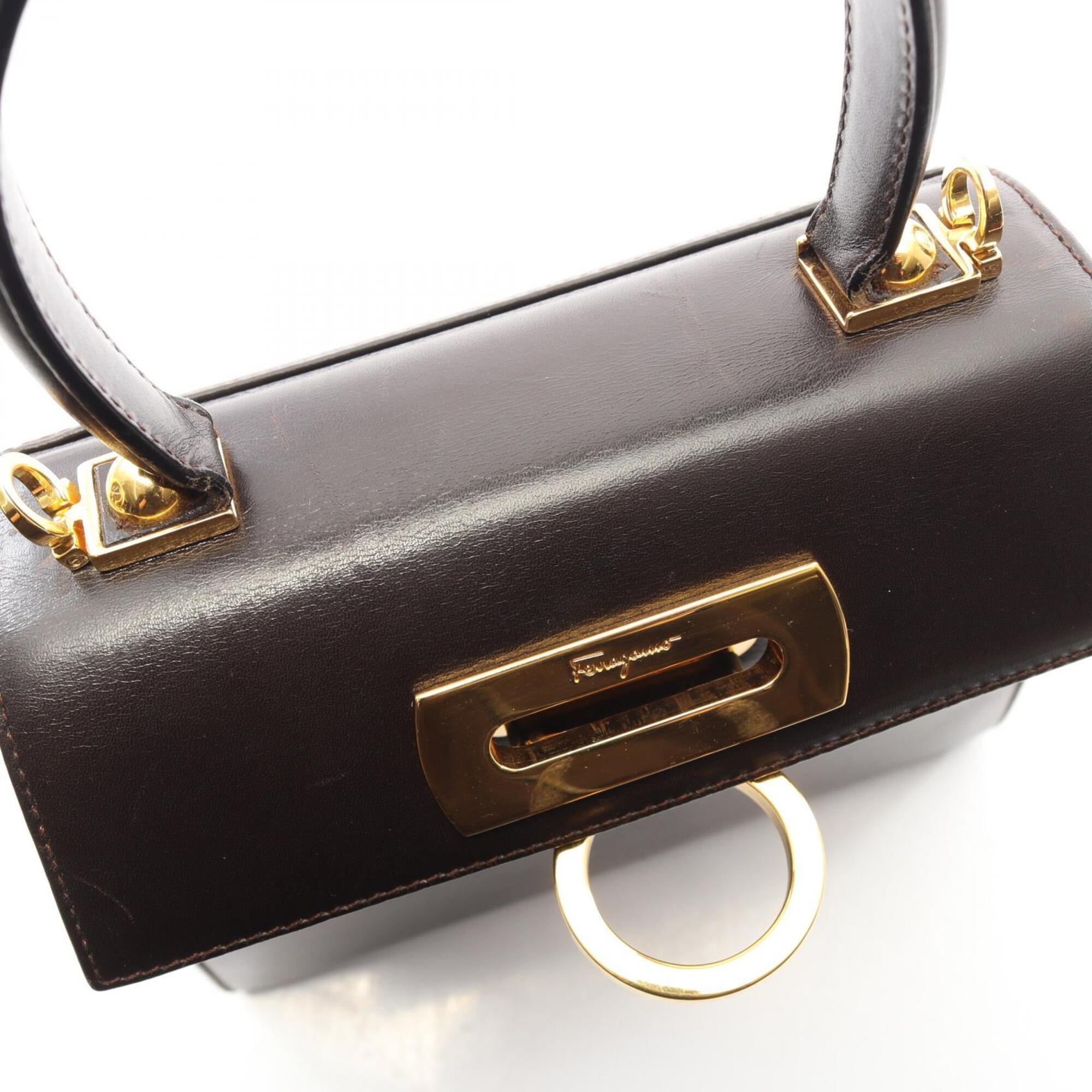Salvatore Ferragamo Brown Leather Handbag (Pre-Owned)