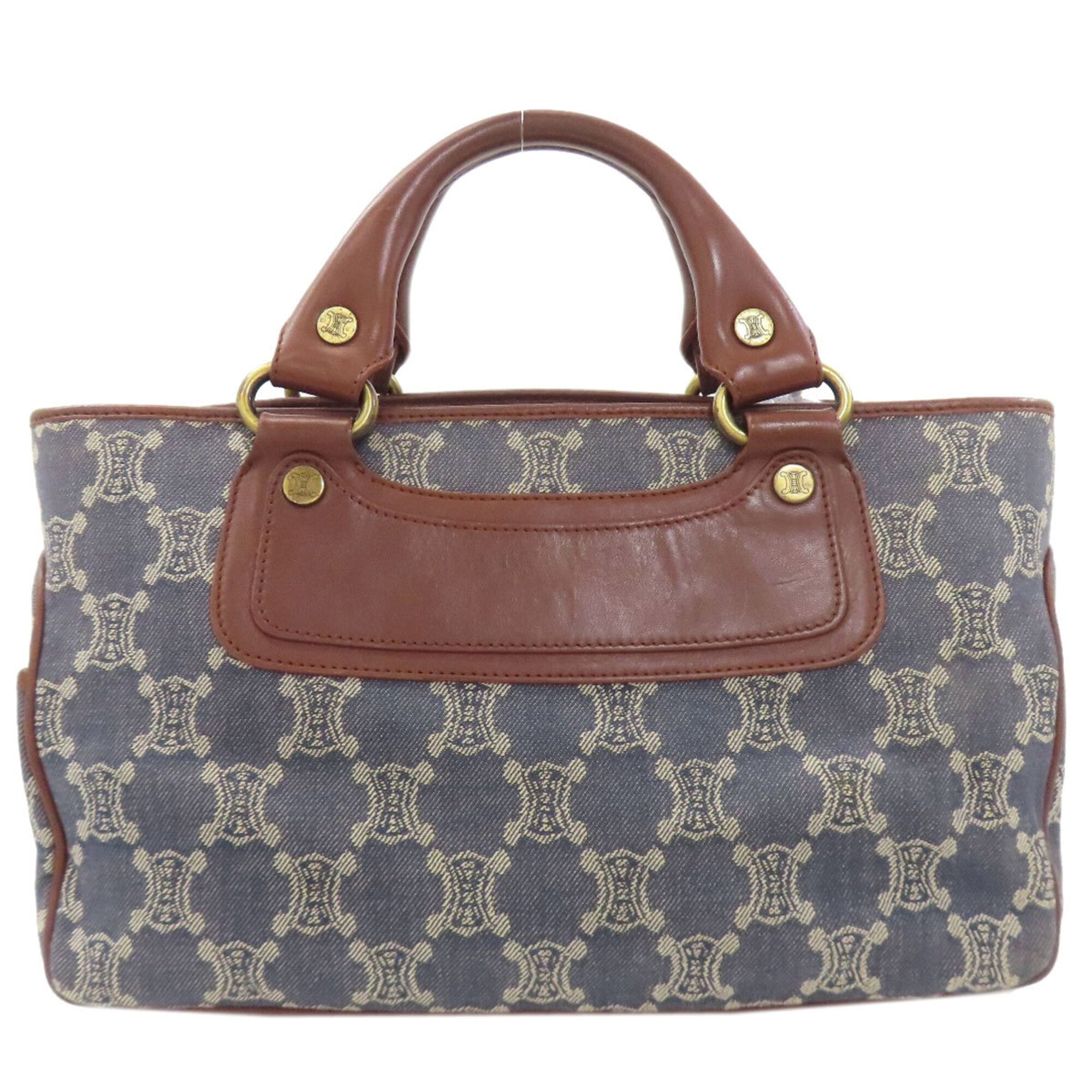 Celine Blue Brown Denim Leather Handbag (Pre-Owned)