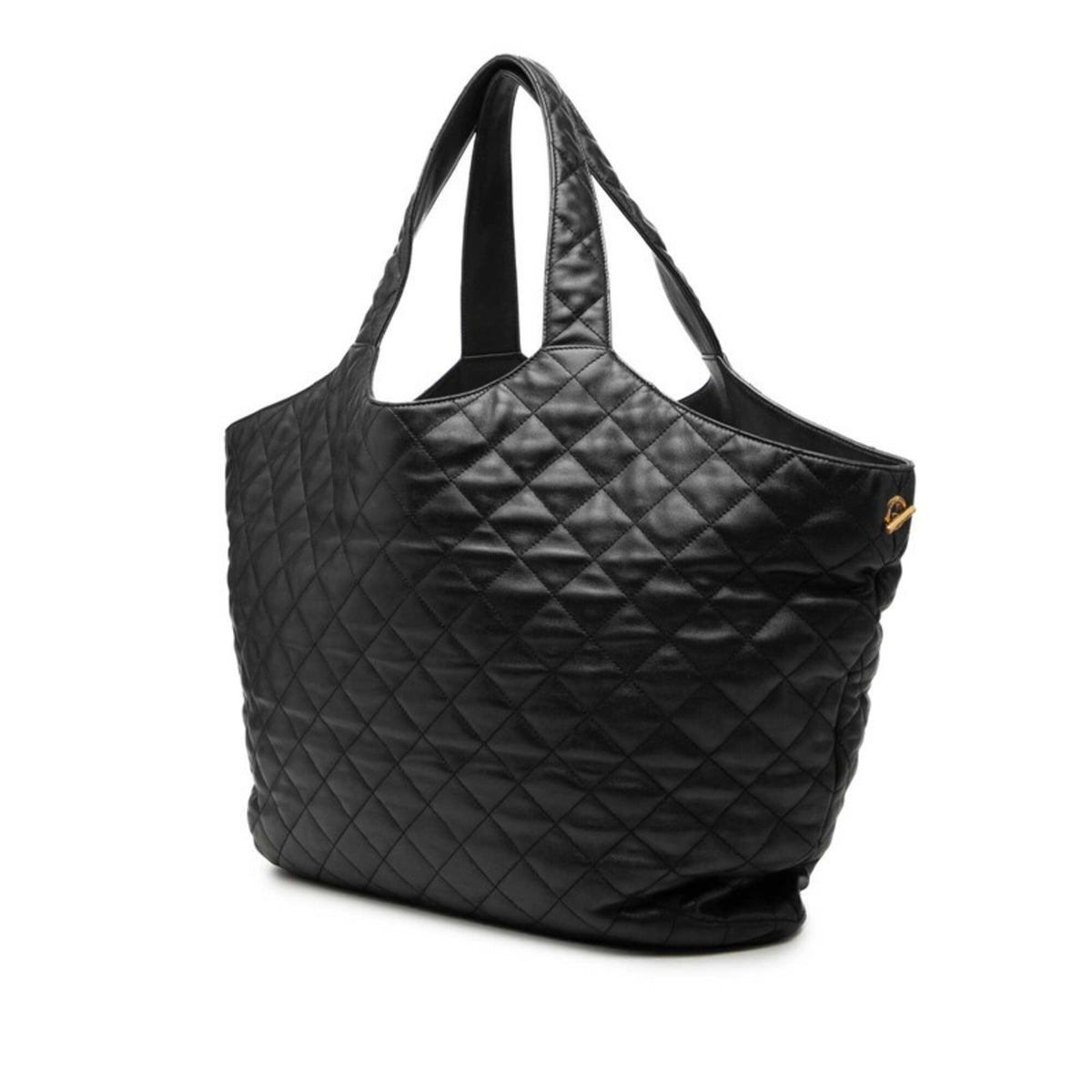 Saint Laurent Black Leather Pouch Shopping Bag Shoulder Bag Tote Bag (Pre-Owned)
