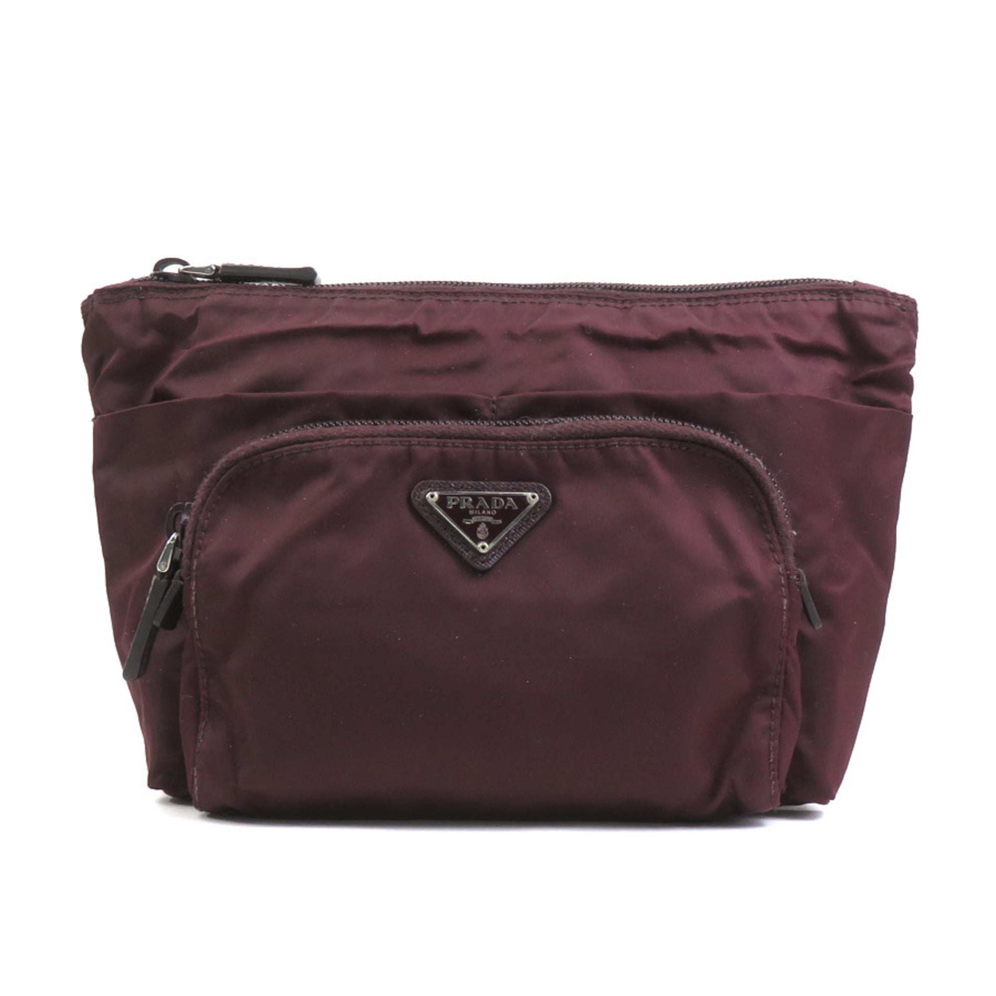 Prada Bordeaux Nylon Pouch (Pre-Owned)