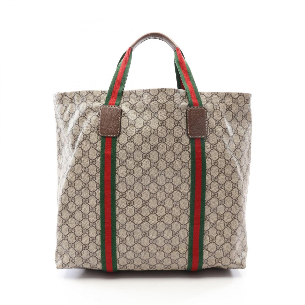 Gucci Beige Brown Multi-Color Gg Supreme Leather Handbag Tote Bag (Pre-Owned)