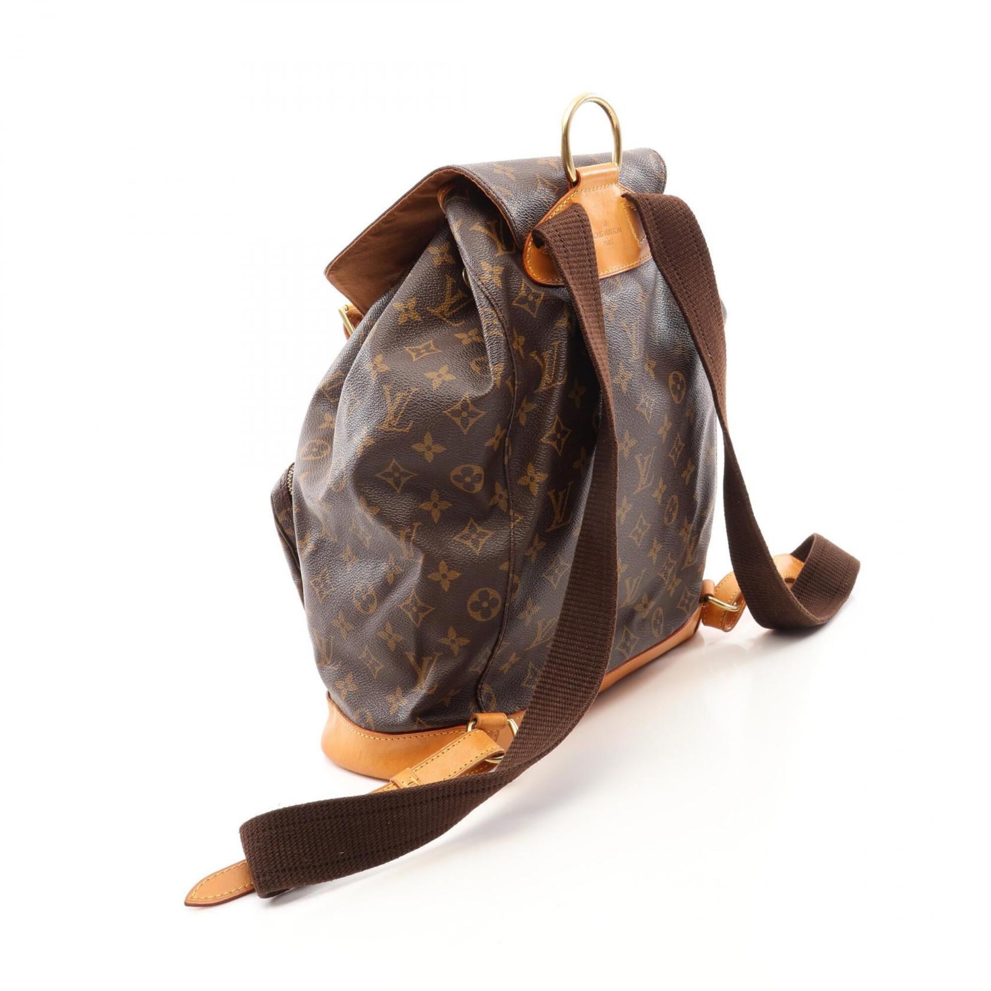 Louis Vuitton Monogram Brown Coated Canvas Leather Backpack (Pre-Owned)
