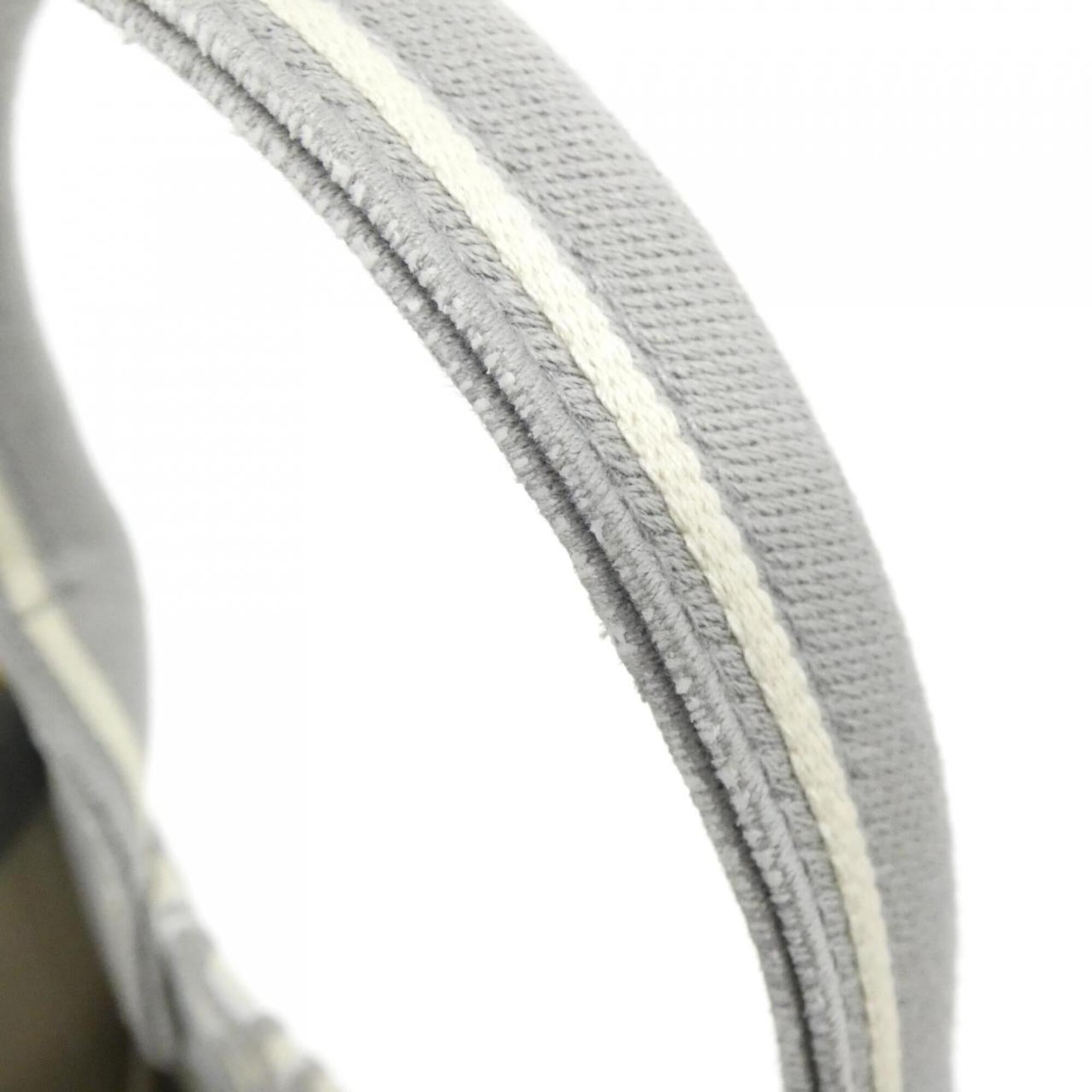 Christian Dior Gray Canvas Leather Handbag (Pre-Owned)