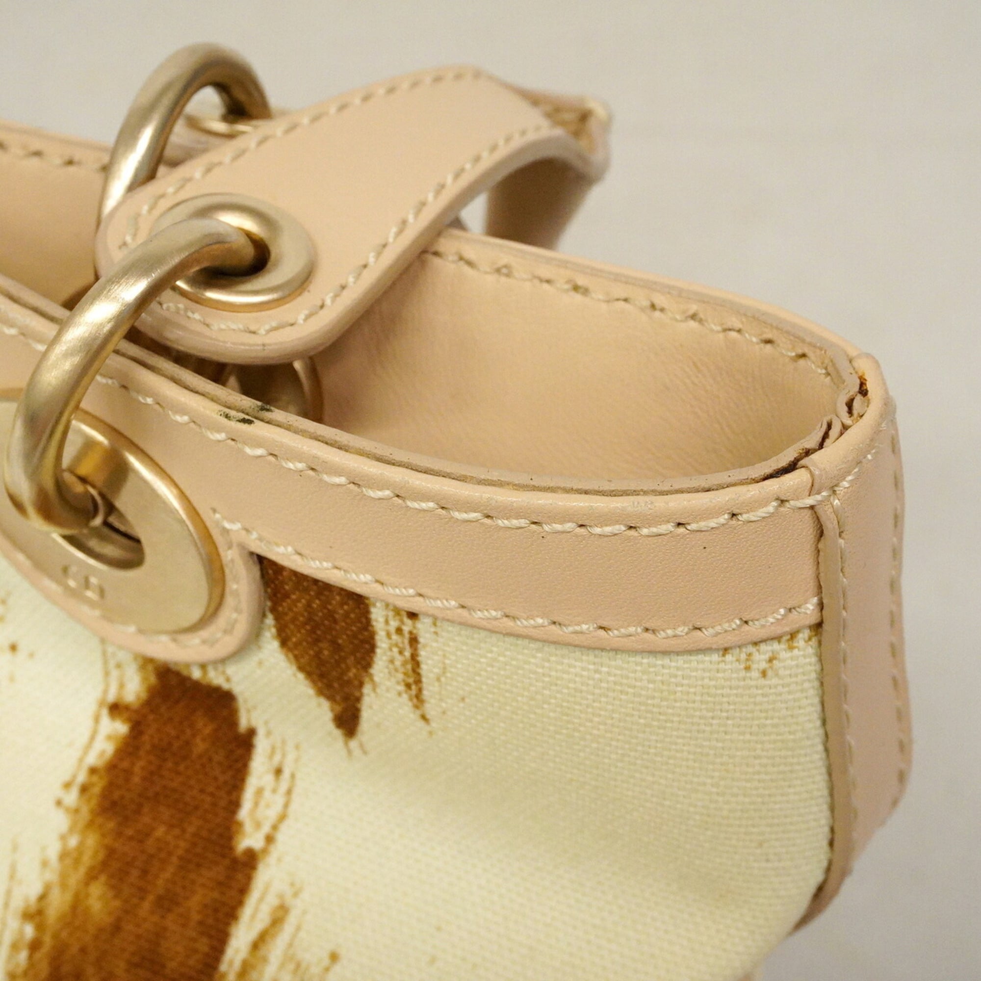 Christian Dior Light Brown Canvas Handbag (Pre-Owned)