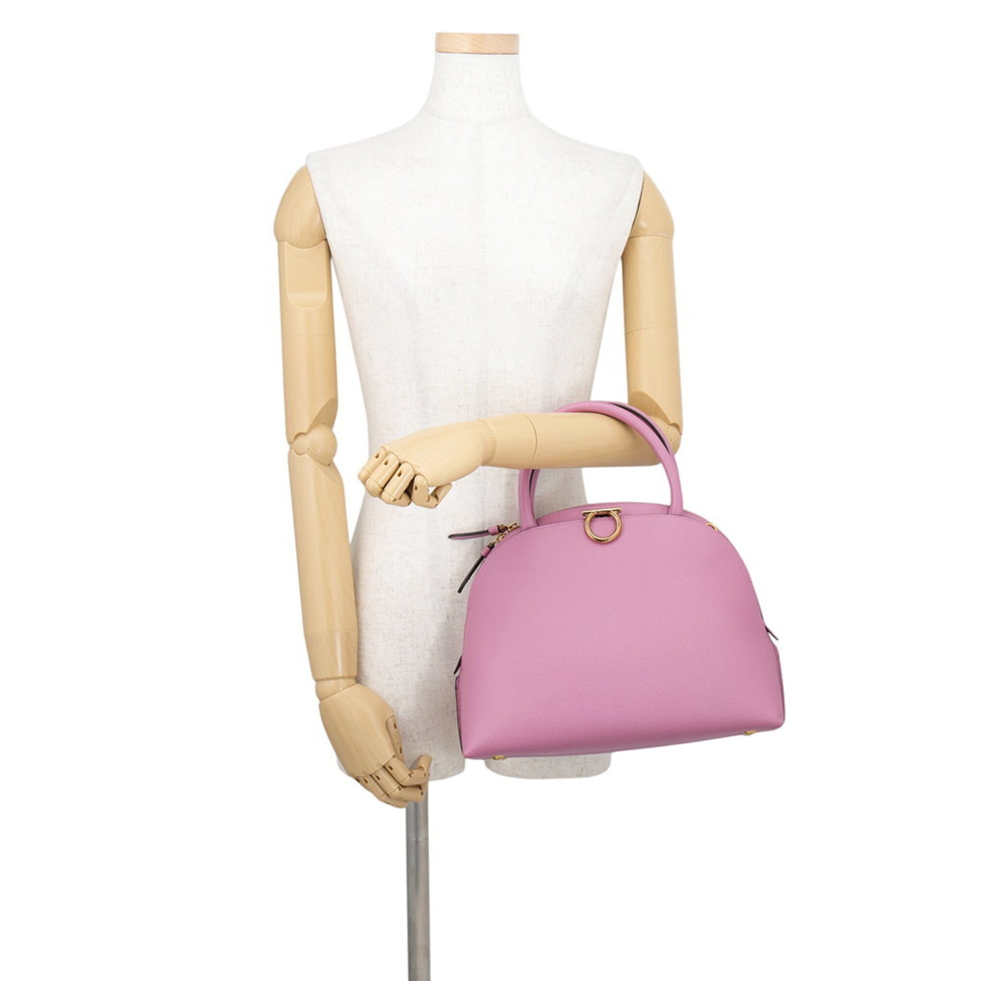 Salvatore Ferragamo Pink Yellow Leather Handbag (Pre-Owned)