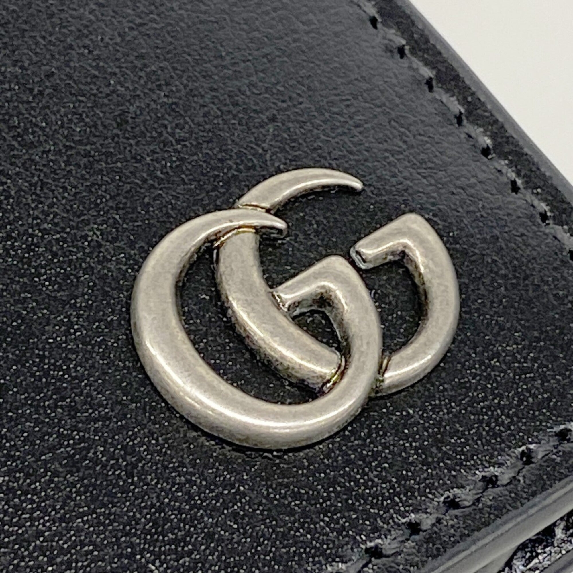 Gucci Black Leather Long Wallet (Bi-Fold) (Pre-Owned)