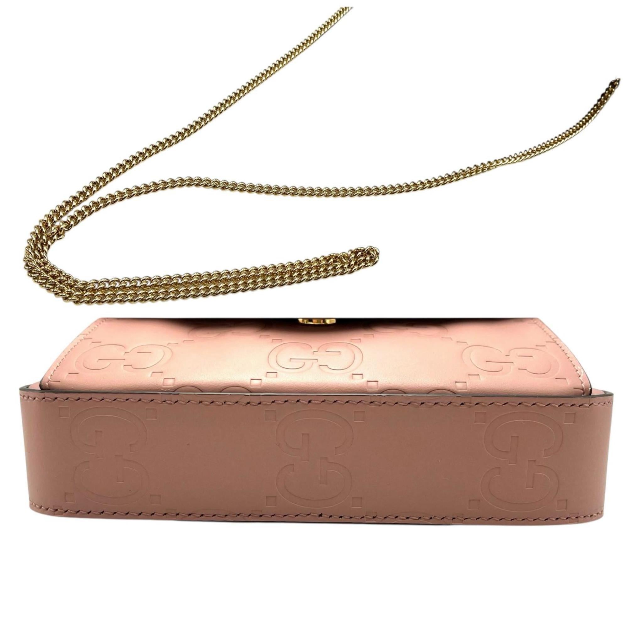 Gucci Pink Leather Shoulder Bag (Pre-Owned)