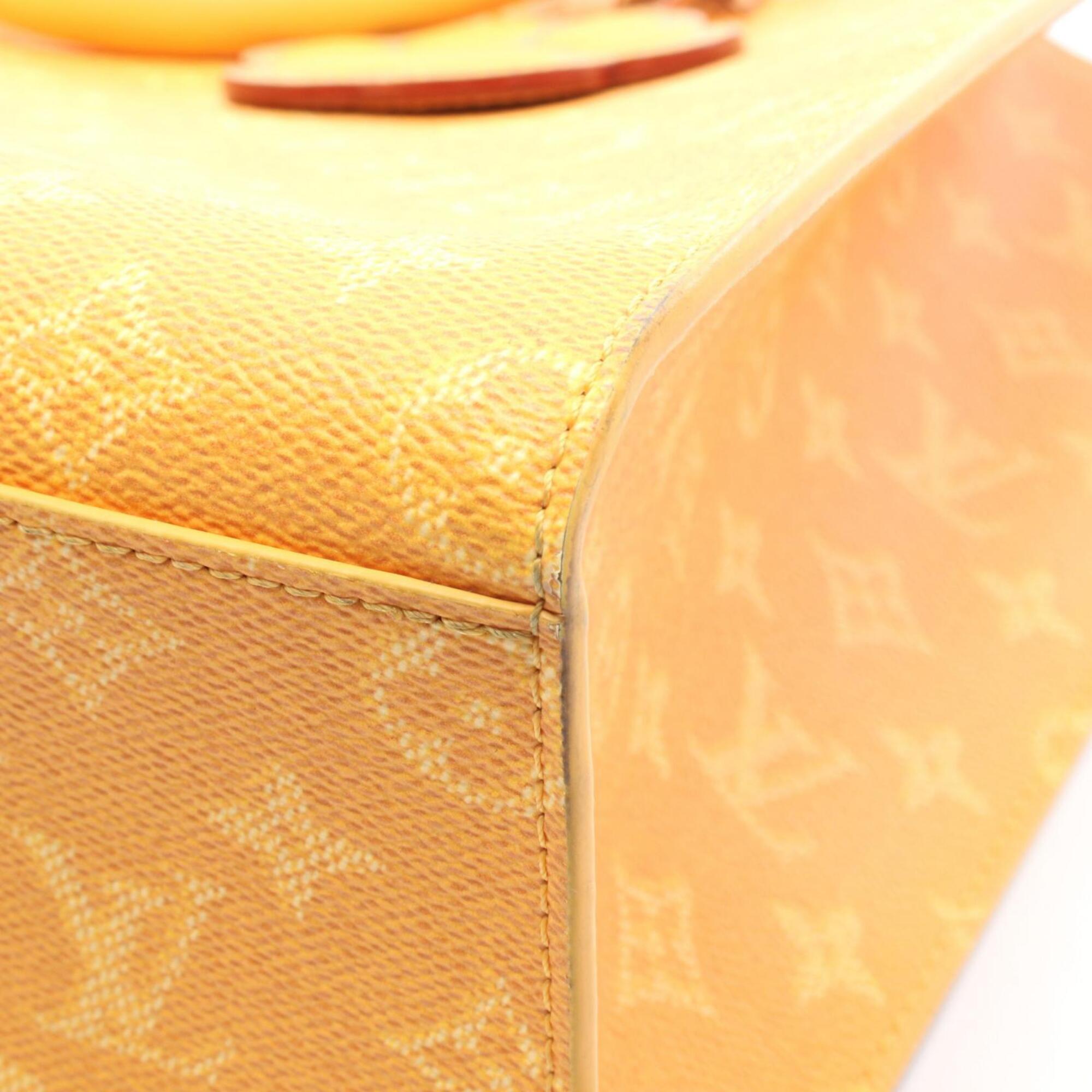 Louis Vuitton Yellow Coated Canvas Leather Handbag Tote Bag (Pre-Owned)
