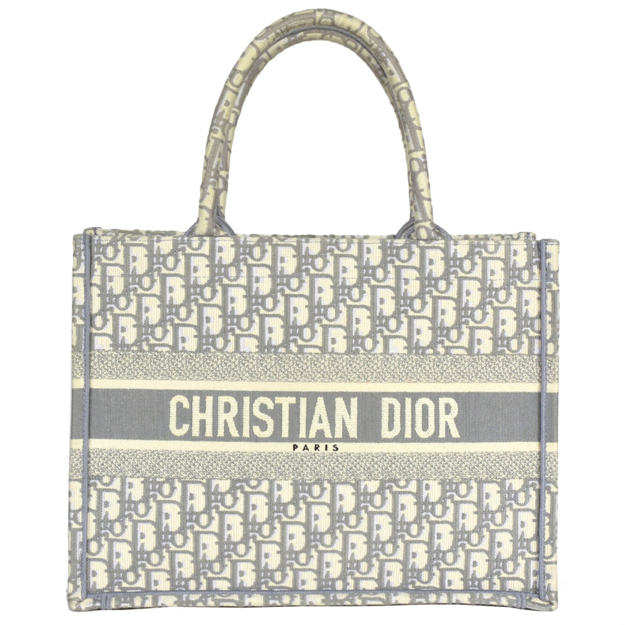 Christian Dior Gray Canvas Handbag Tote Bag (Pre-Owned)