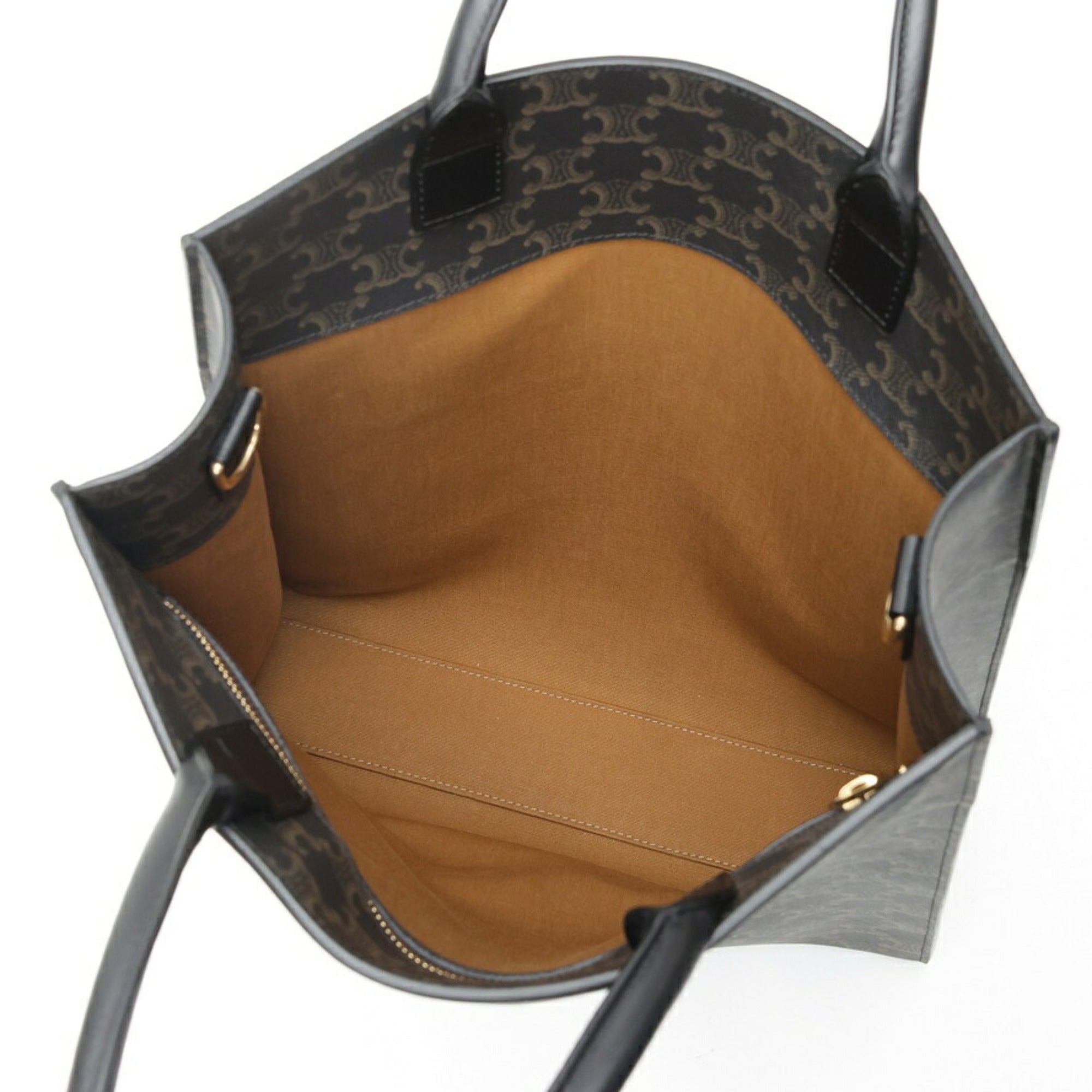 Celine Cabas Black Coated Canvas Leather Tote Bag (Pre-Owned)
