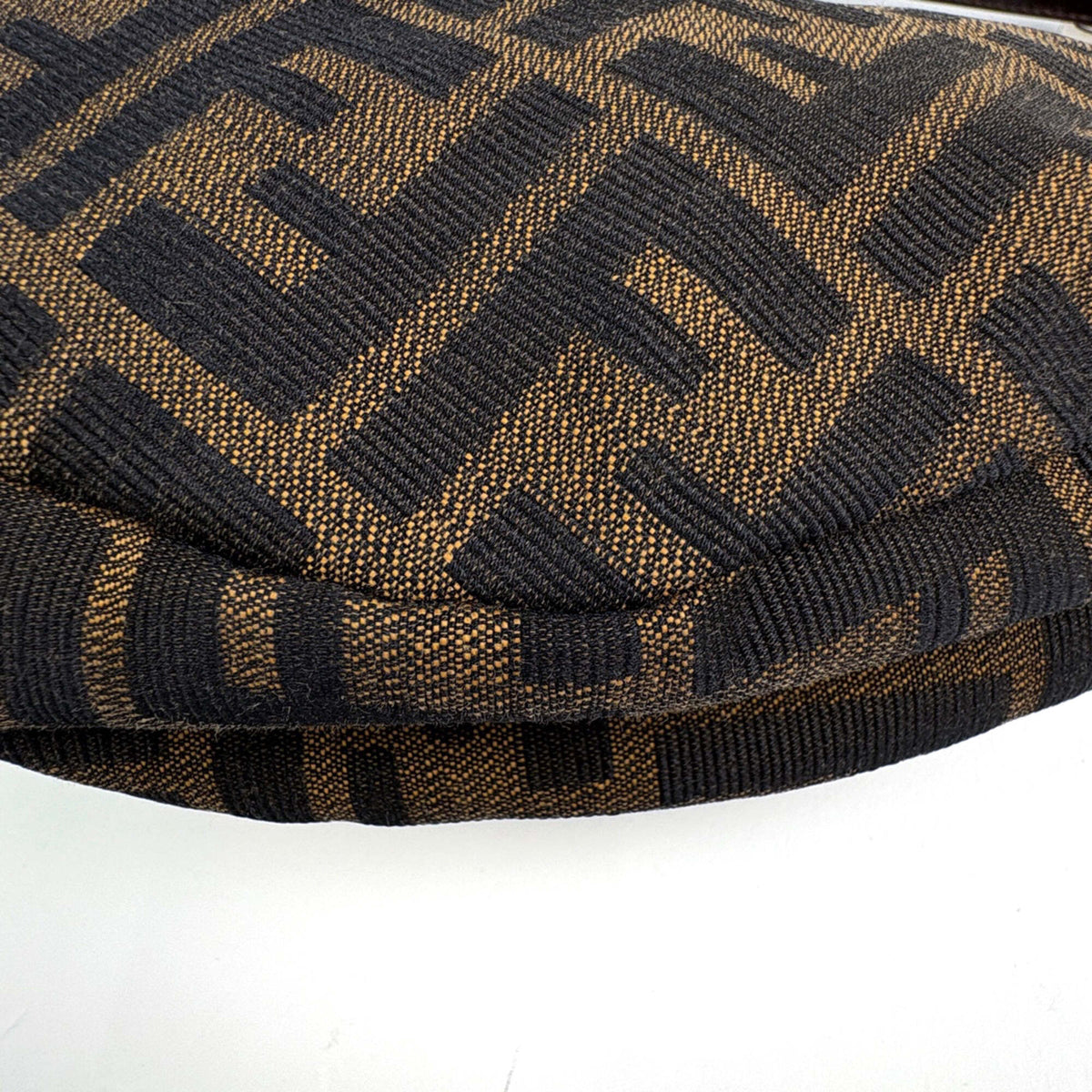 Fendi Brown Canvas Leather Shoulder Bag (Pre-Owned)