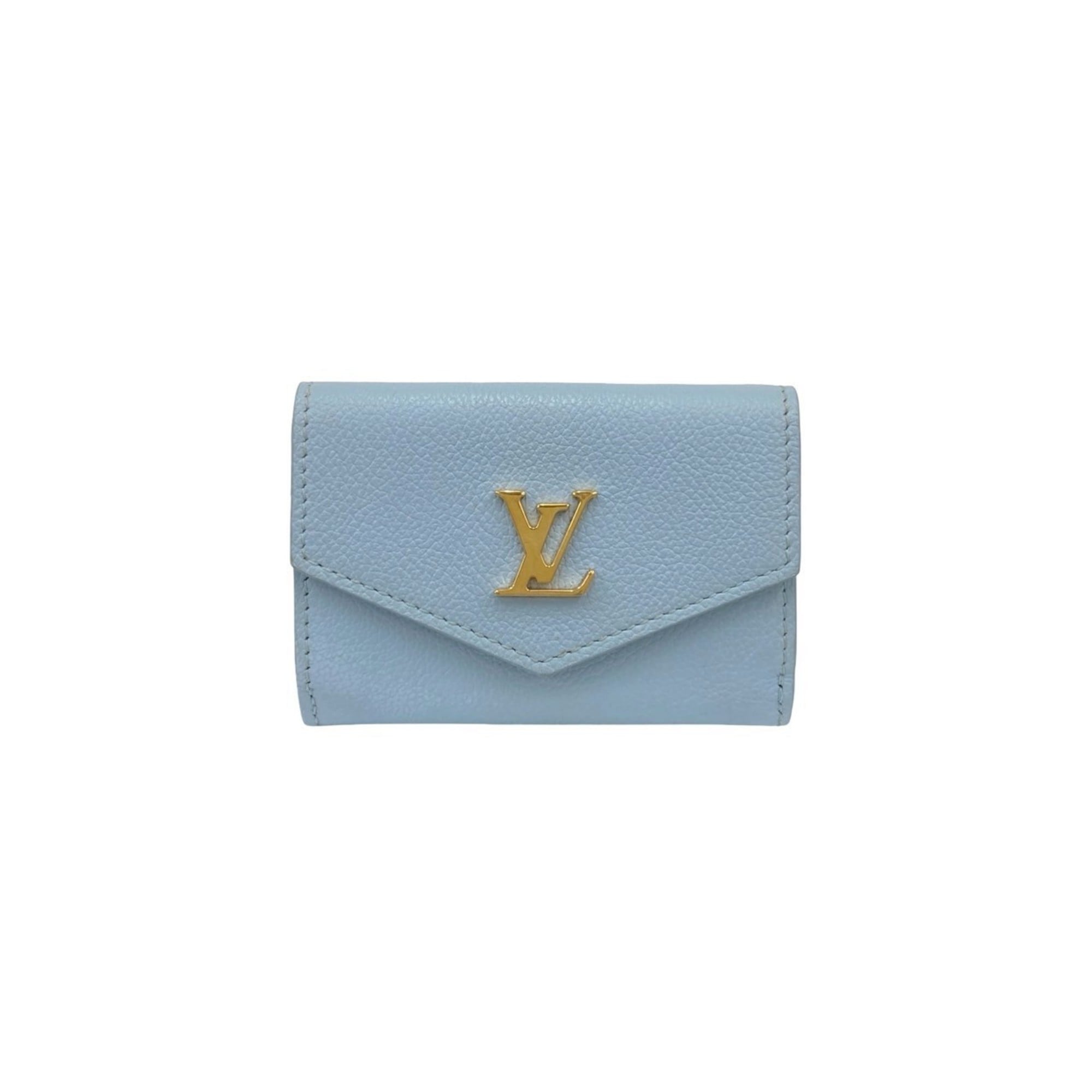 Louis Vuitton Blue Leather Wallet (Tri-Fold) (Pre-Owned)