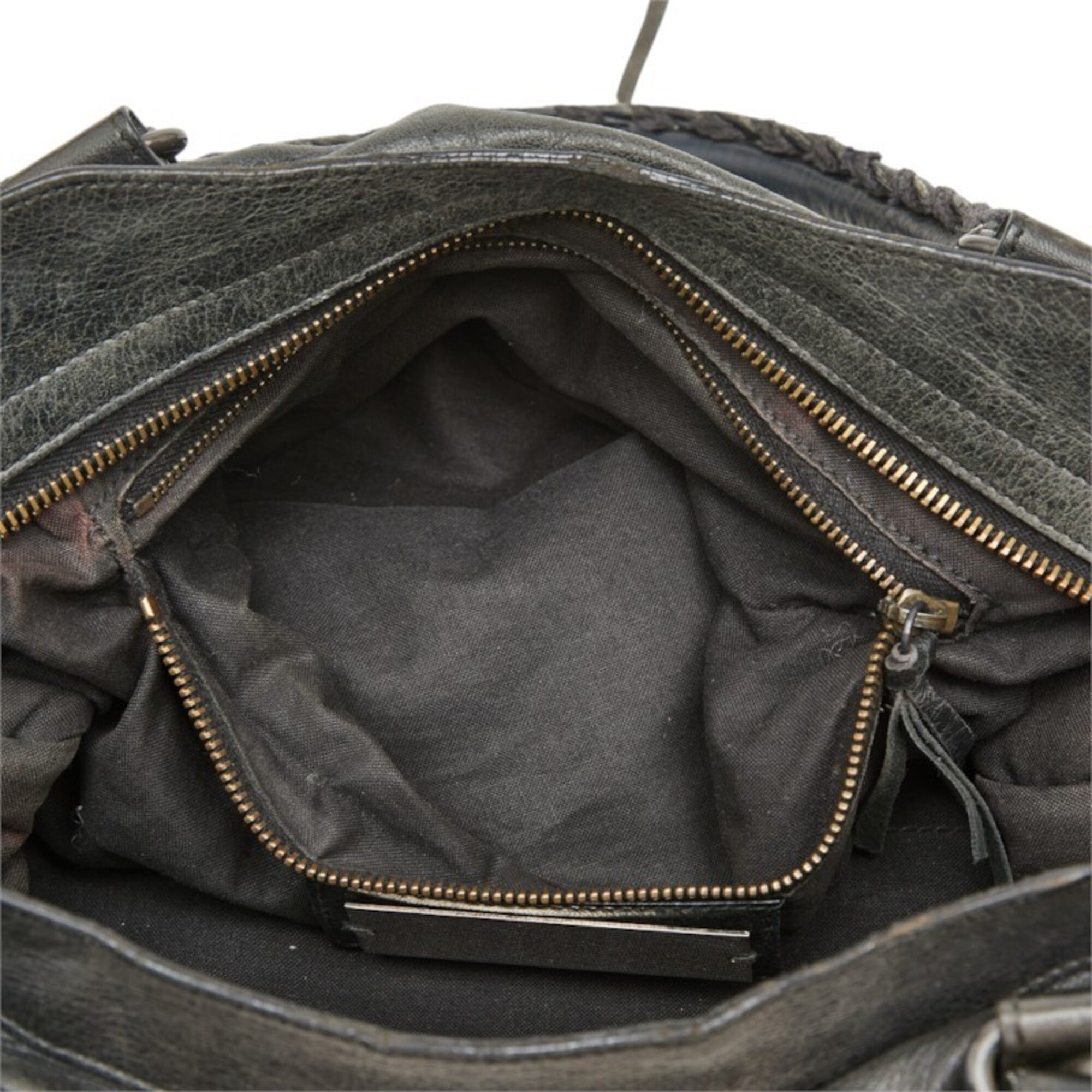 Balenciaga Black Leather Felt Handbag Shoulder Bag (Pre-Owned)