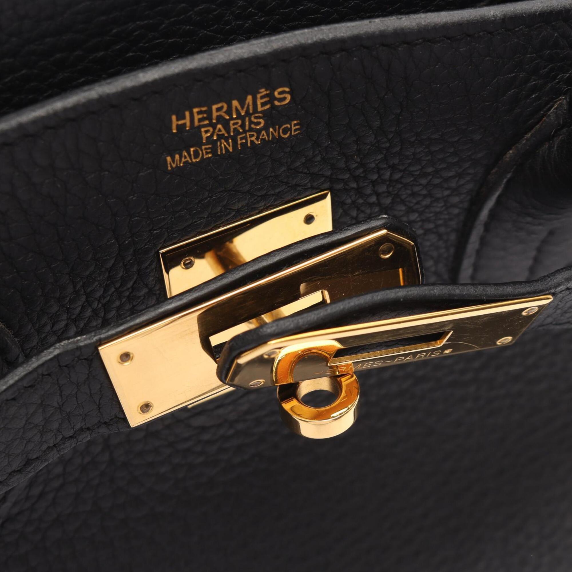 Hermes Black Togo Leather Leather Handbag (Pre-Owned)
