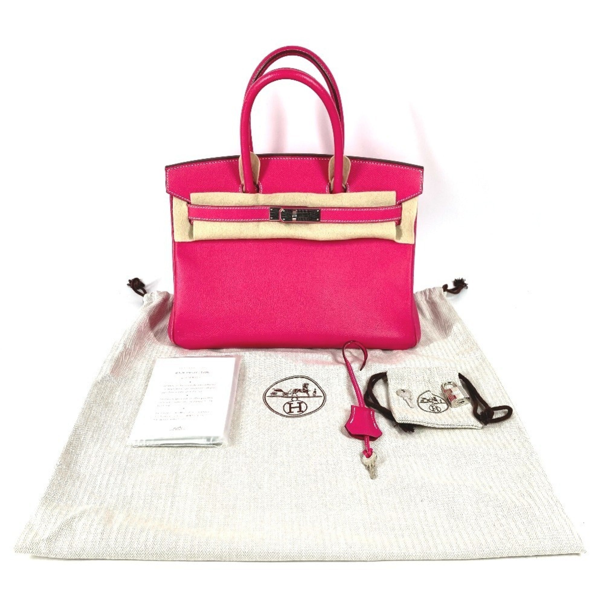 Hermes Pink Rose Tyrien Epsom Leather Handbag Tote Bag (Pre-Owned)
