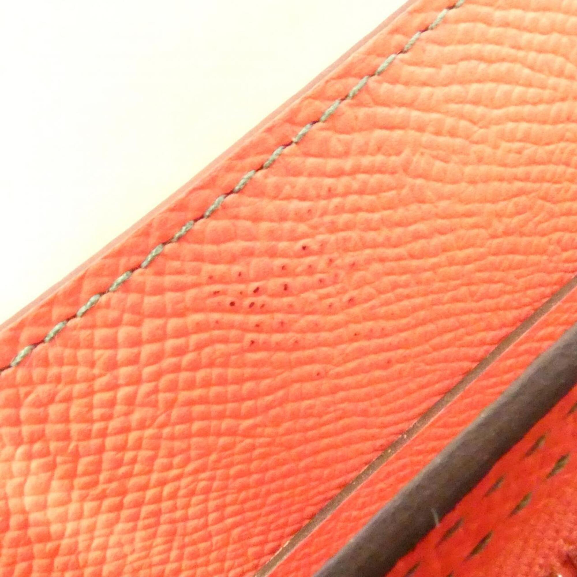 Hermes Lime Pink Rose Azalee Epsom Leather Long Wallet (Bi-Fold) (Pre-Owned)