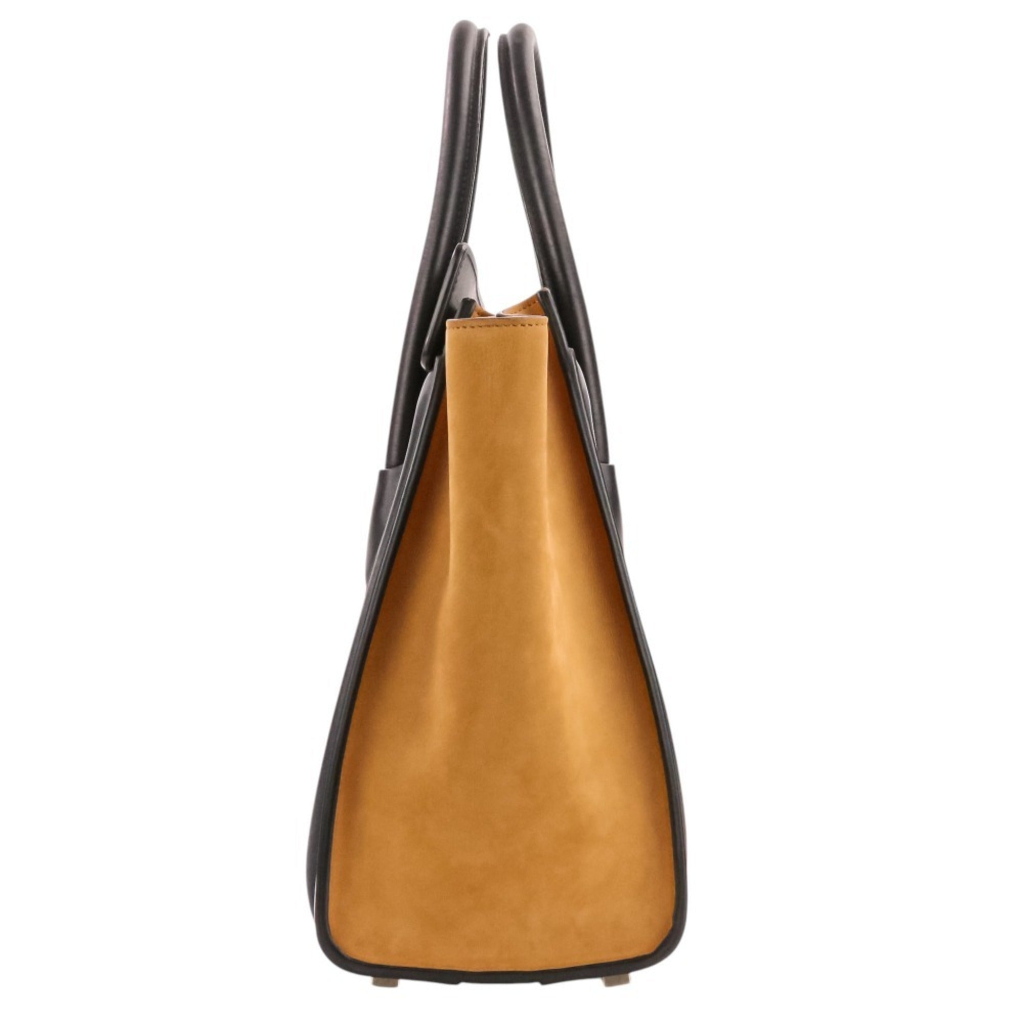 Celine Beige Black White Leather Handbag Tote Bag (Pre-Owned)