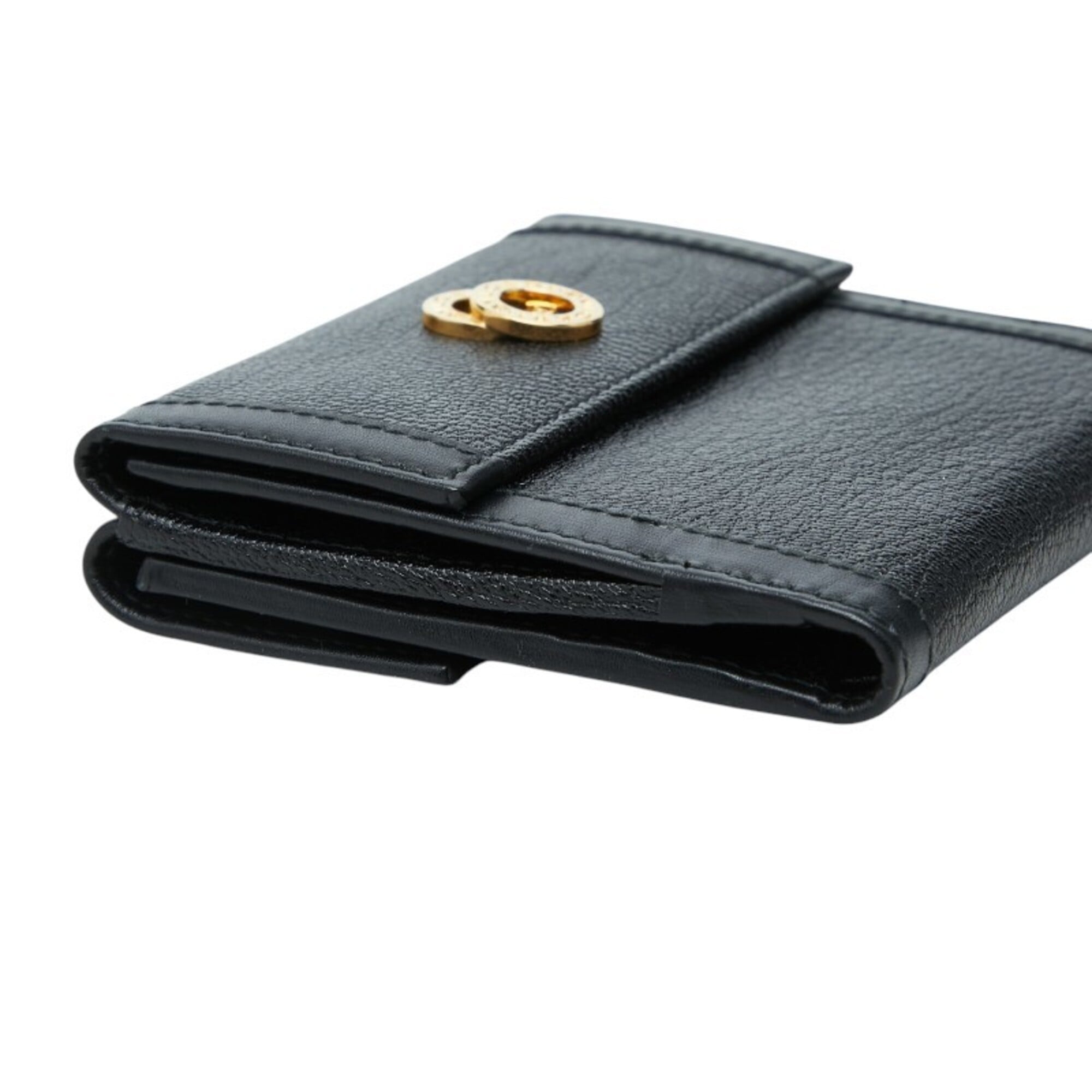 Bvlgari Black Leather Wallet (Tri-Fold) (Pre-Owned)