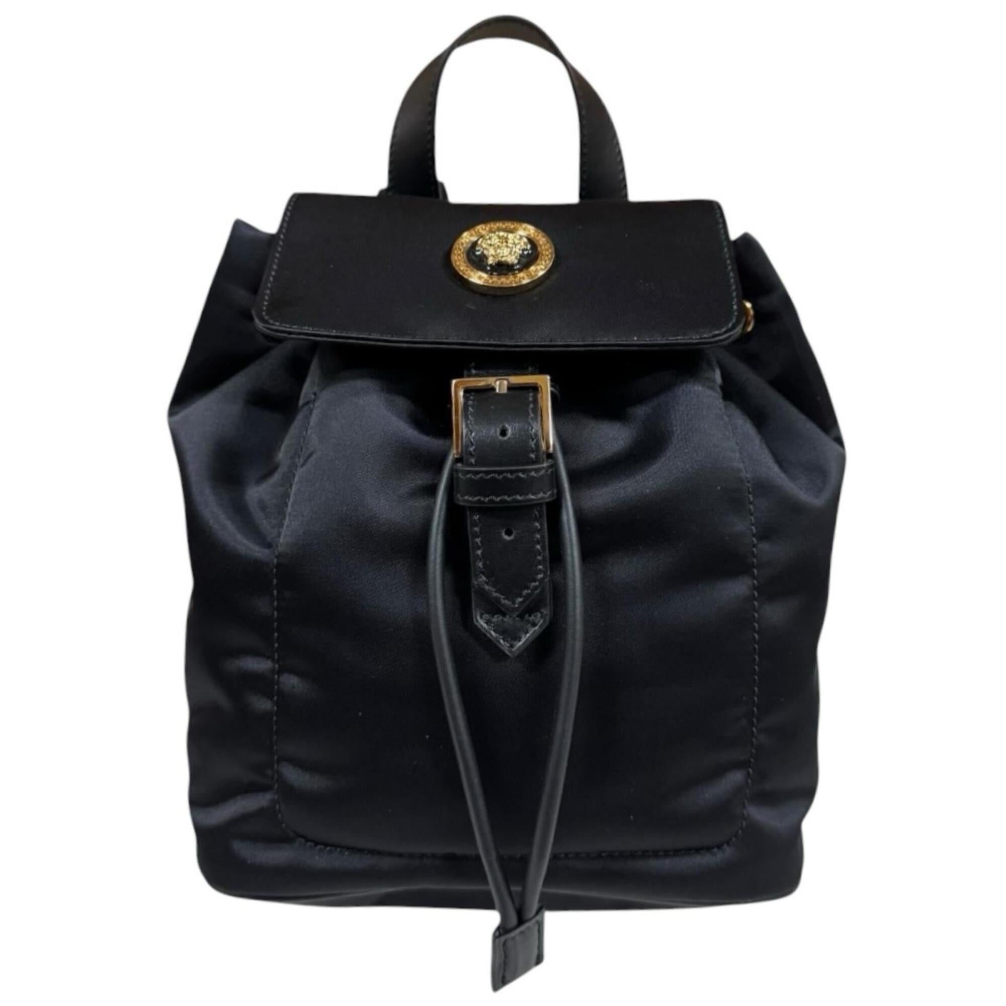 Versace Black Nylon Backpack (Pre-Owned)
