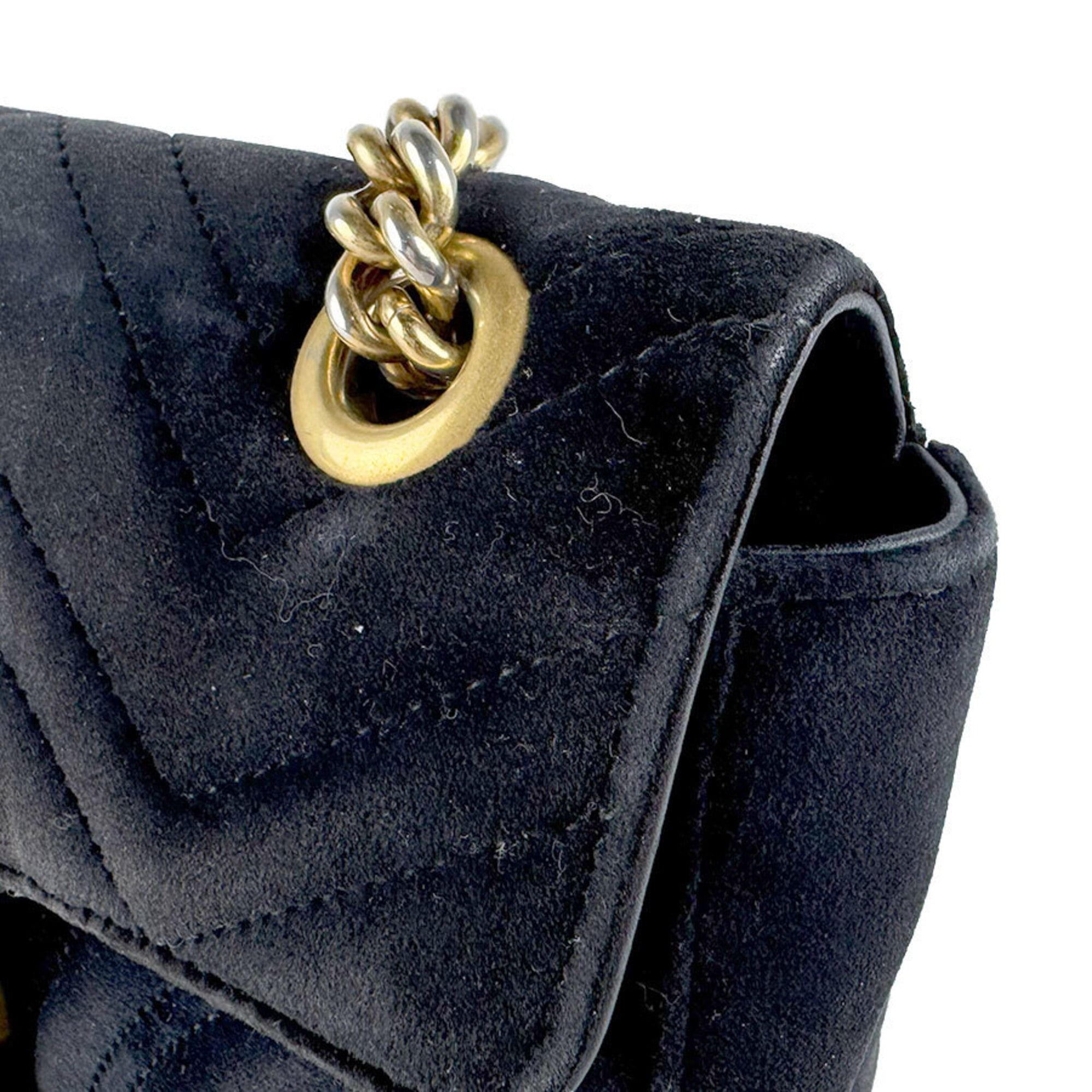 Gucci Black Velvet Shoulder Bag (Pre-Owned)