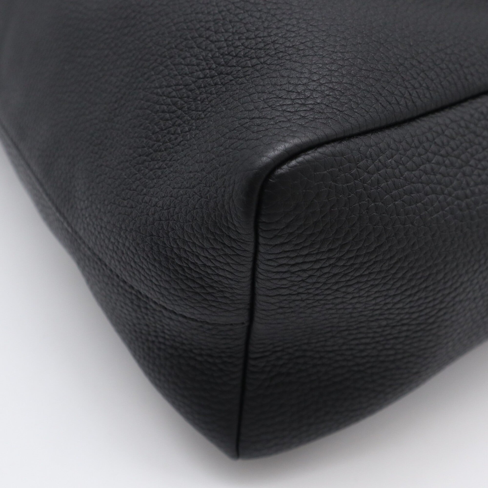 Louis Vuitton Black Gray Leather Tote Bag (Pre-Owned)