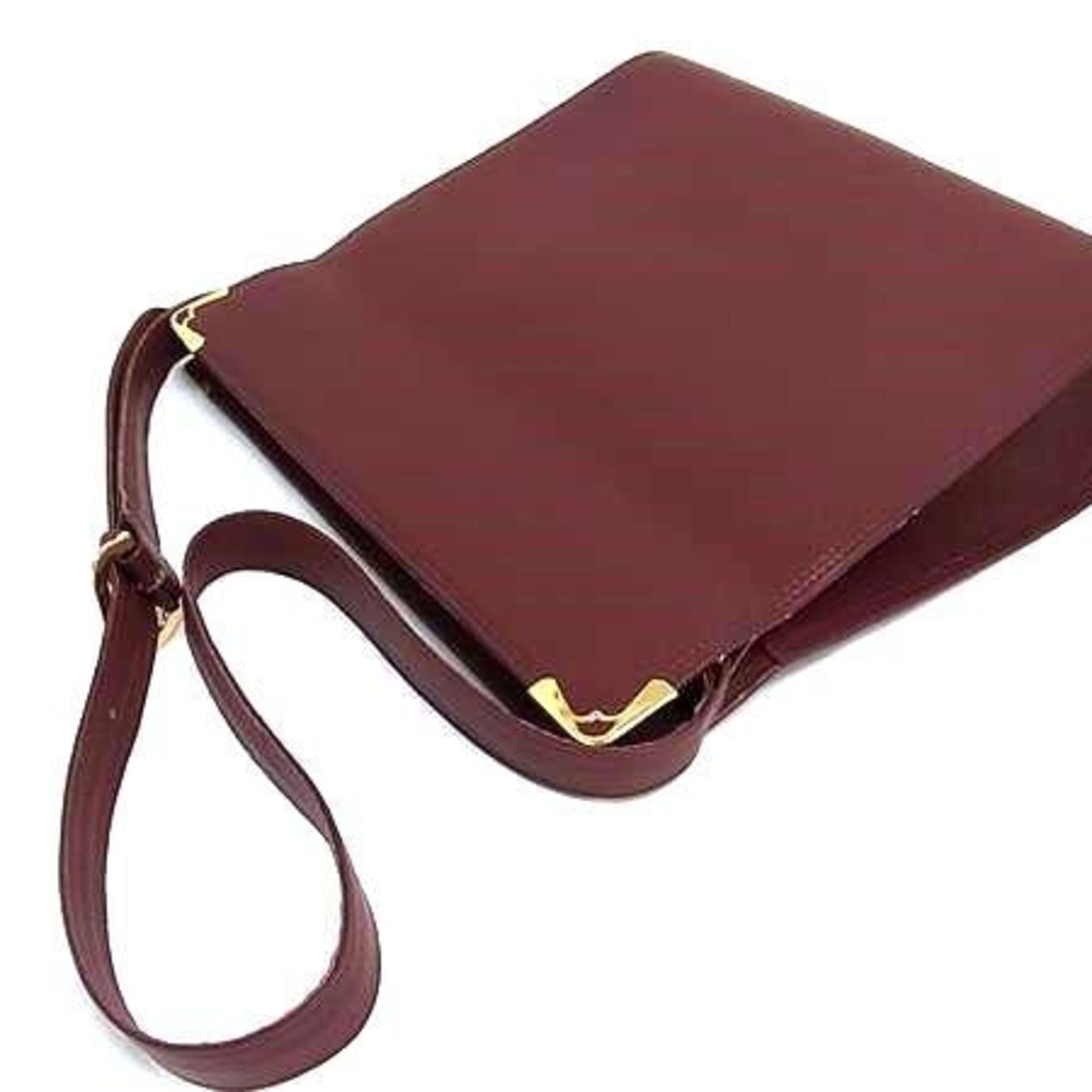 Cartier Must Bordeaux Leather Handbag Shoulder Bag Tote Bag (Pre-Owned)
