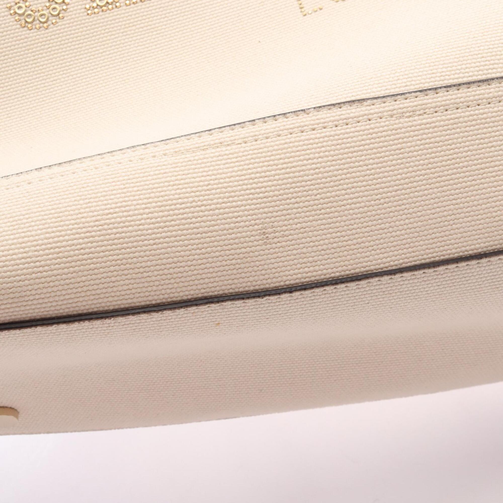 Jimmy Choo Brown Ivory Canvas Leather Handbag Tote Bag (Pre-Owned)