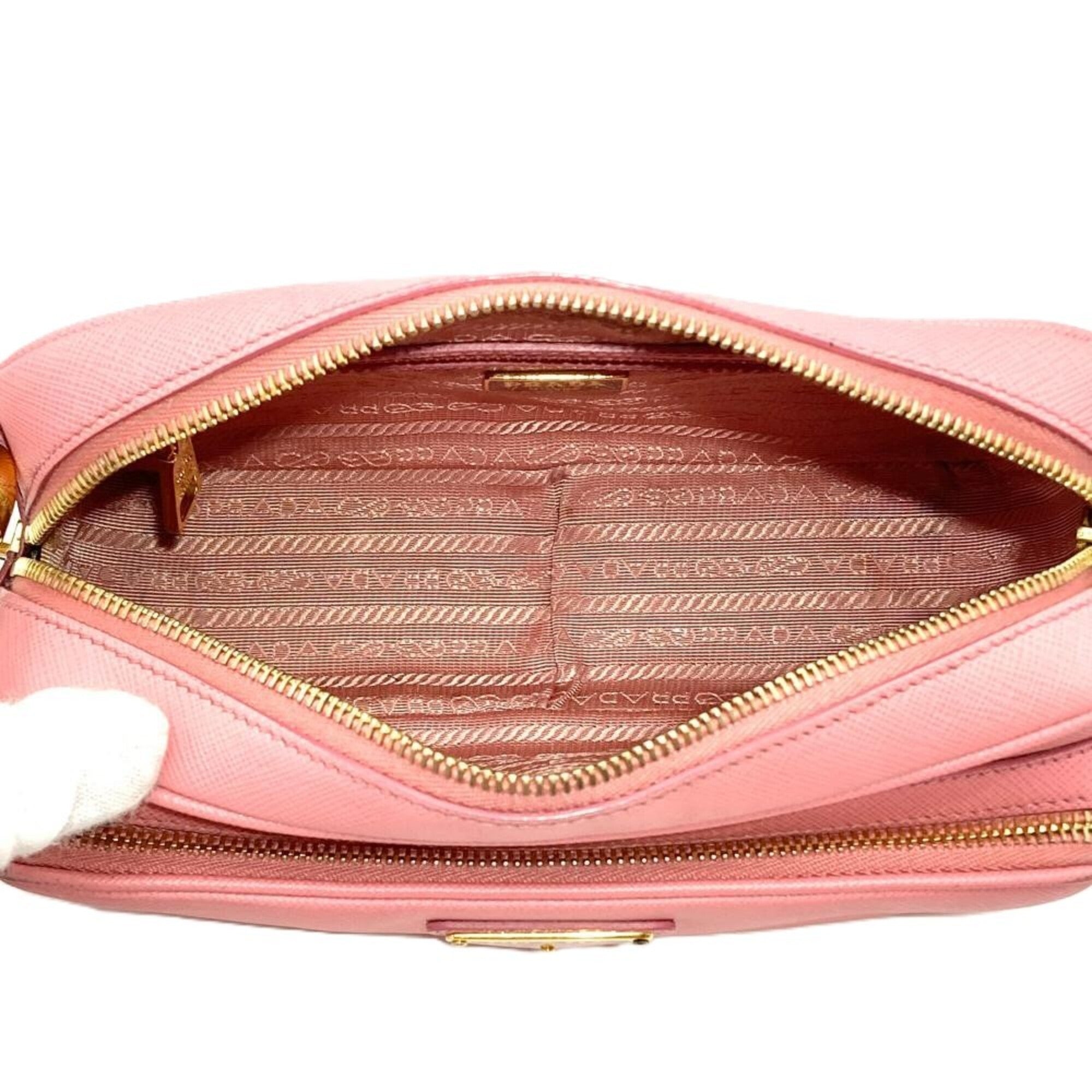 Prada Pink Leather Shoulder Bag (Pre-Owned)