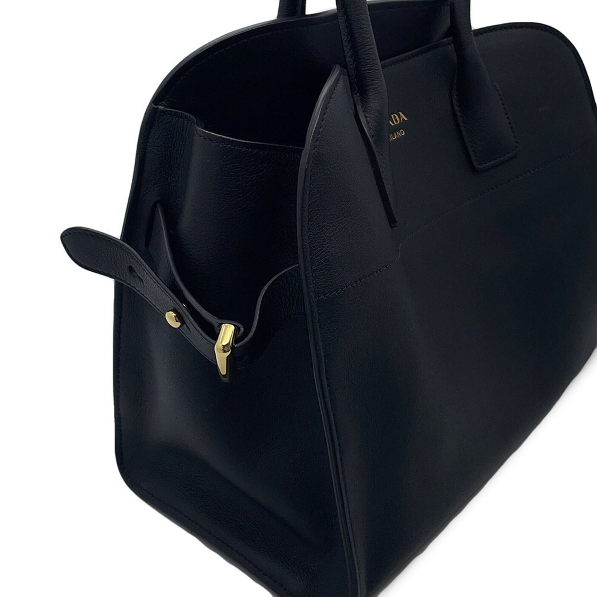 Prada Black Leather Tote Bag (Pre-Owned)