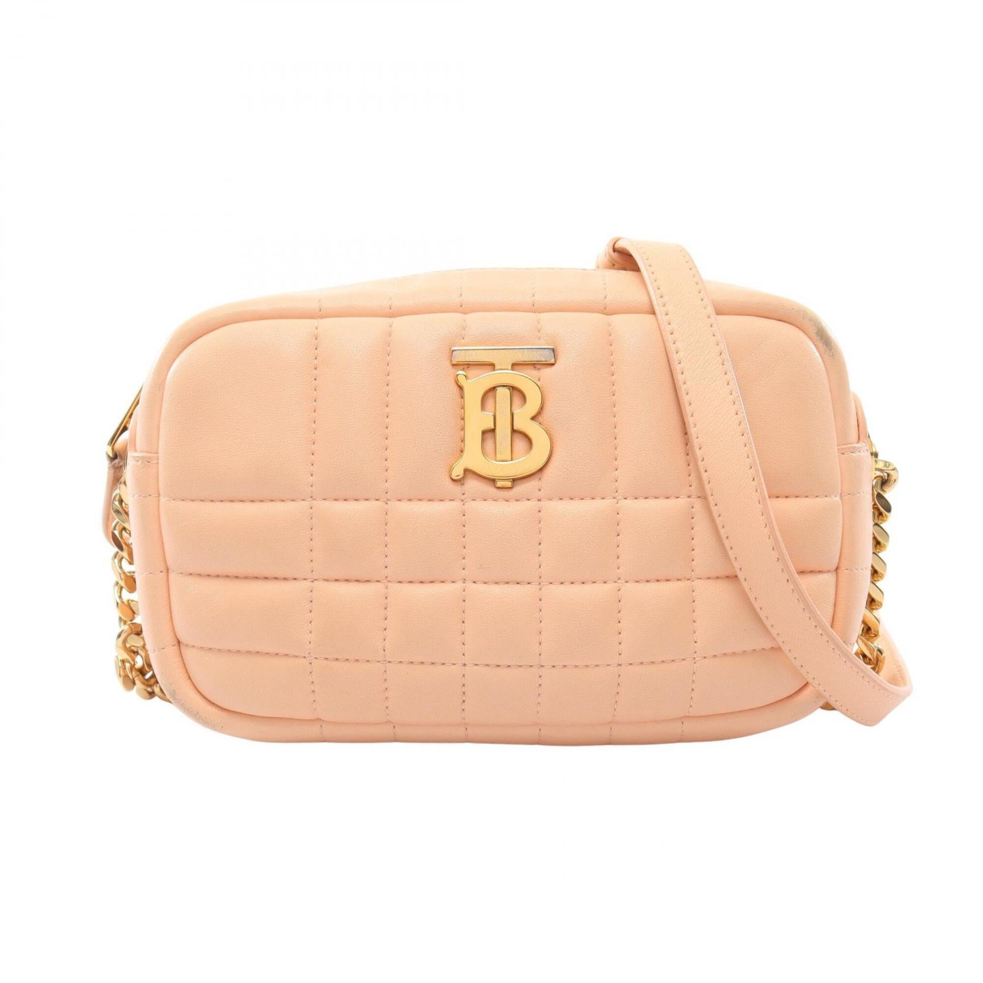 Burberry Pink Leather Handbag Shoulder Bag (Pre-Owned)
