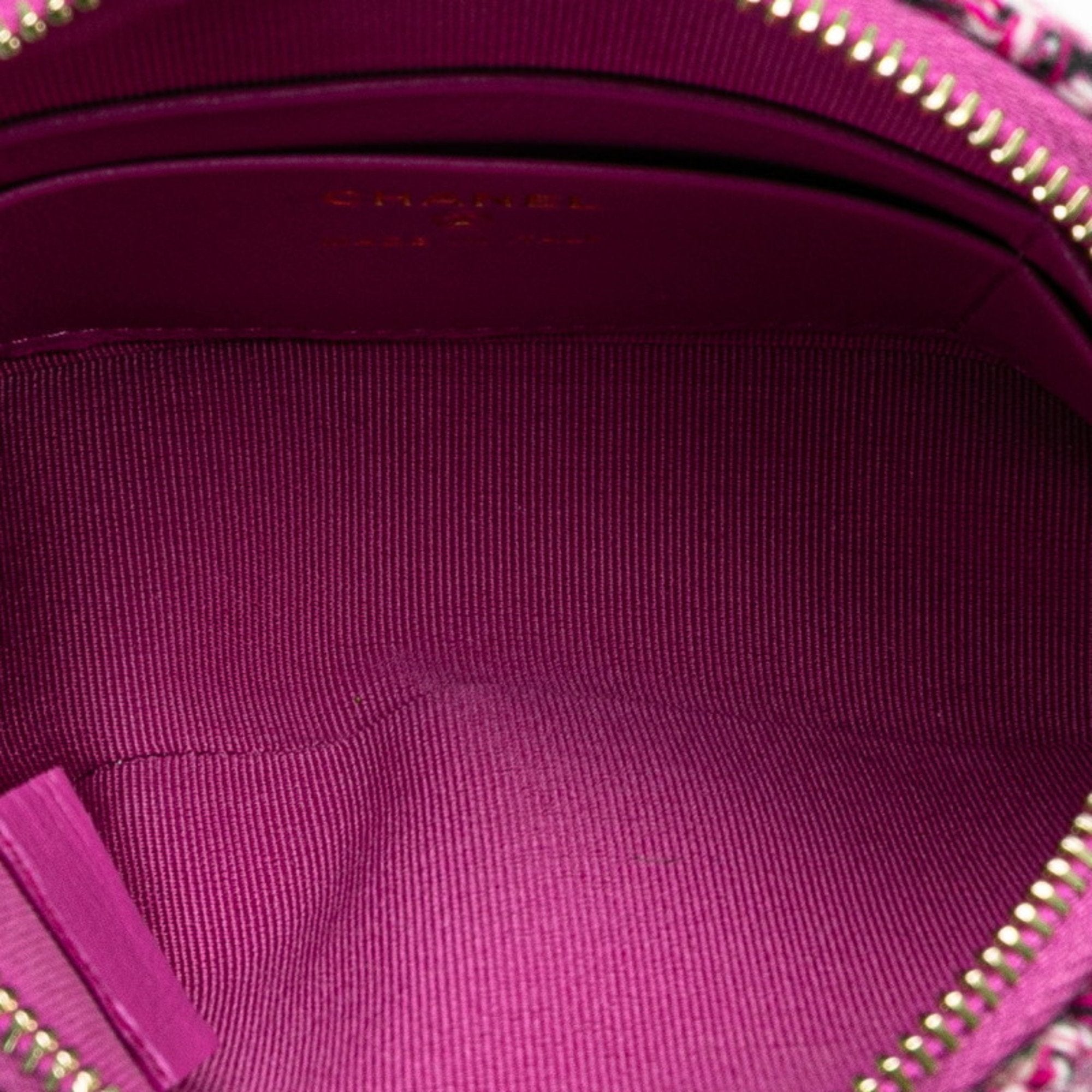 Chanel Multi-Color Purple Tweed Shoulder Bag (Pre-Owned)